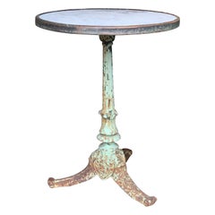 19th Century French Cast Iron 
Marble Bistro Table