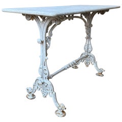19th Century French Cast Iron & Marble Table