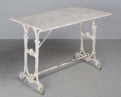 19th Century French Cast Iron Marble Top Bistro Table