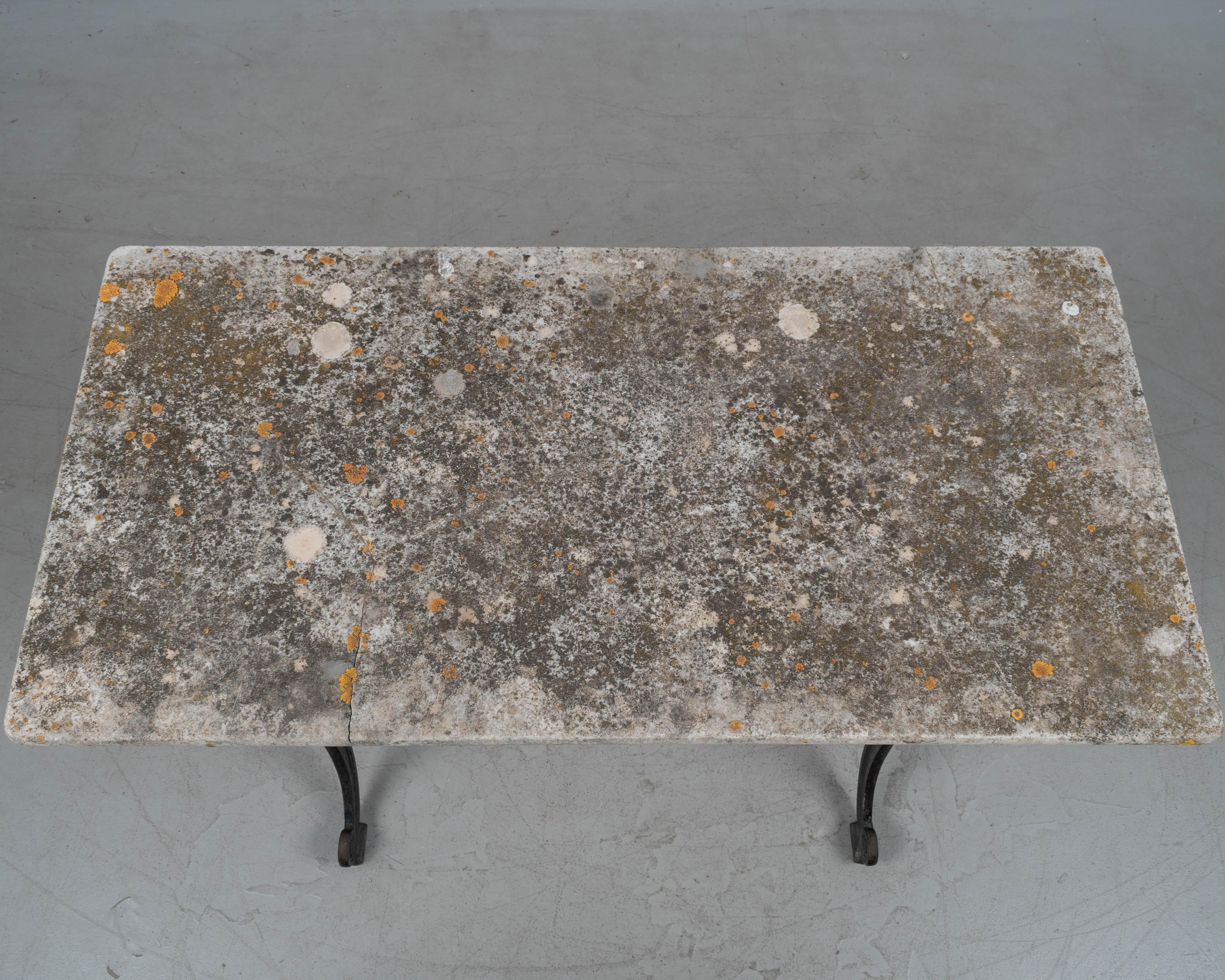 19th Century French Cast Iron Marble Top Bistro Table For Sale 4