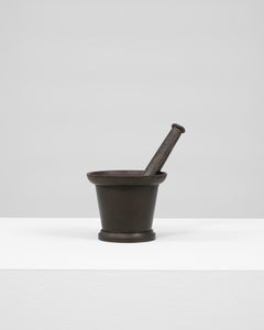 19th Century French Cast Iron Mortar With Pestle