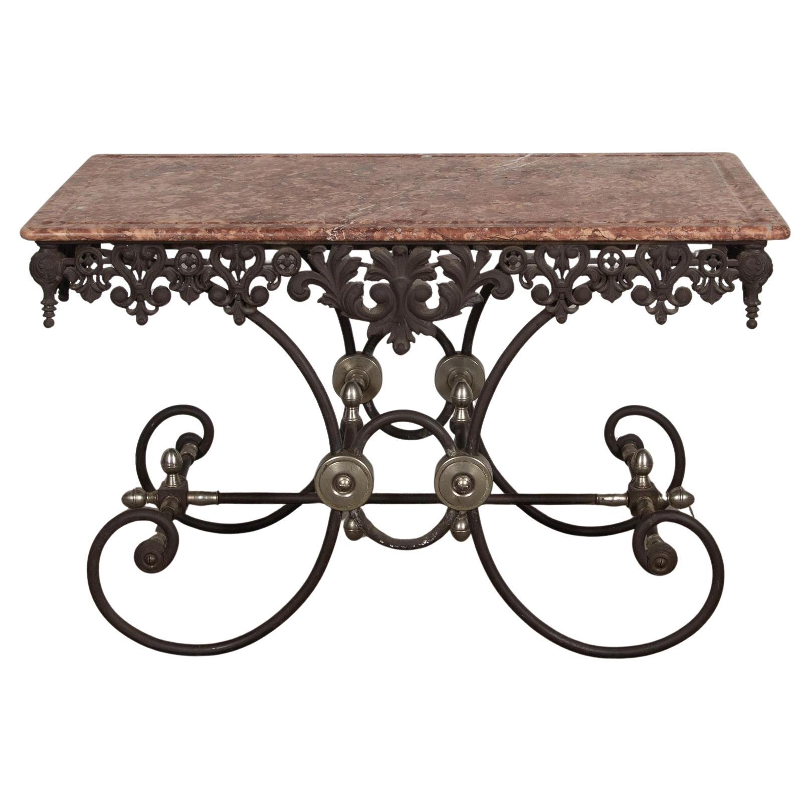 19th Century French Cast Iron Patisserie Table