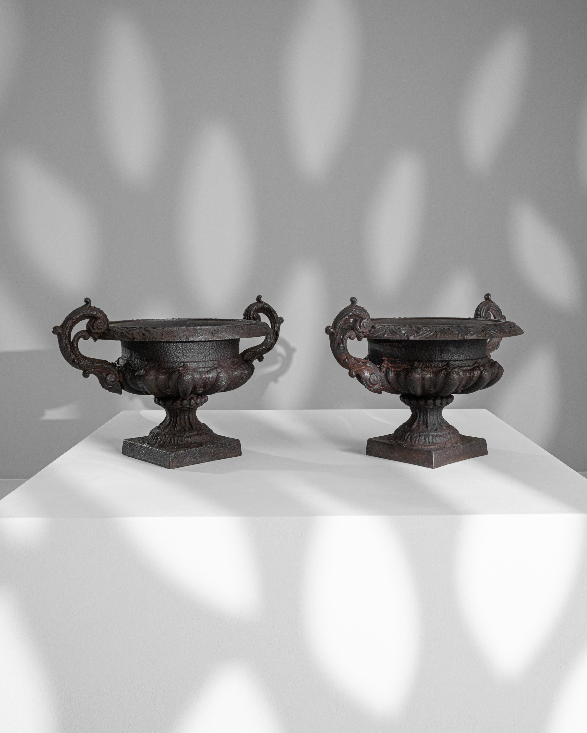 19th Century French Cast Iron Planters, a Pair For Sale 2