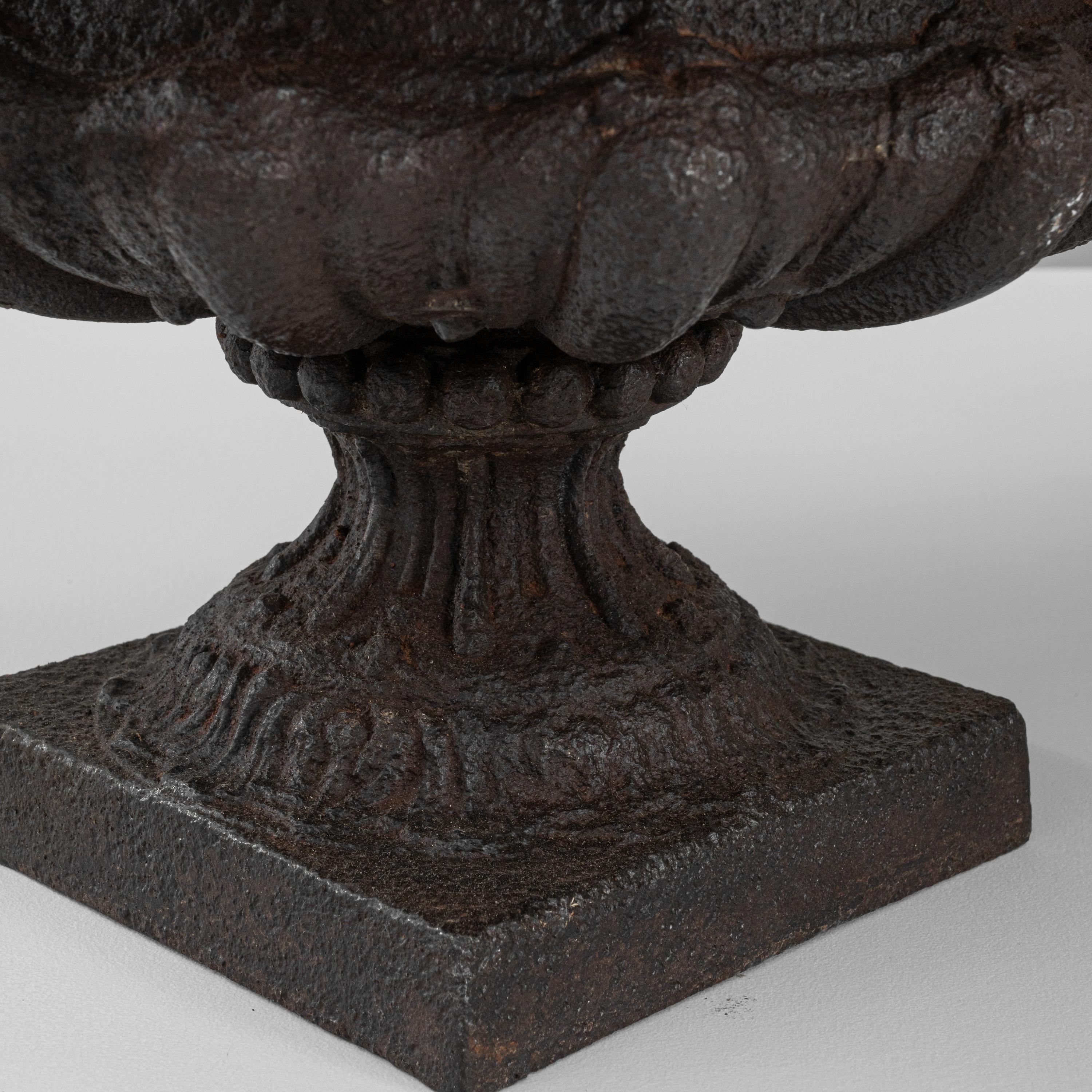 19th Century French Cast Iron Planters, a Pair For Sale 5