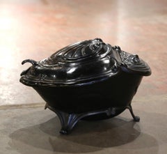 19th Century French Cast Iron Shell-Form Coal Bucket