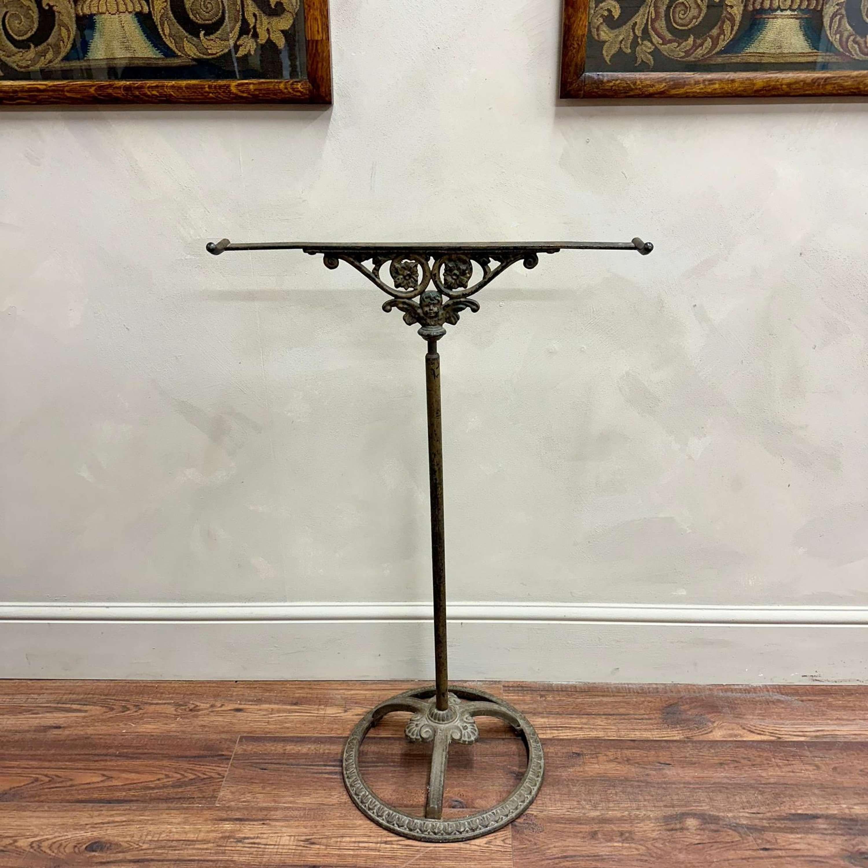 Hand-Painted 19th Century, French Cast Iron Towel Stand / Rail