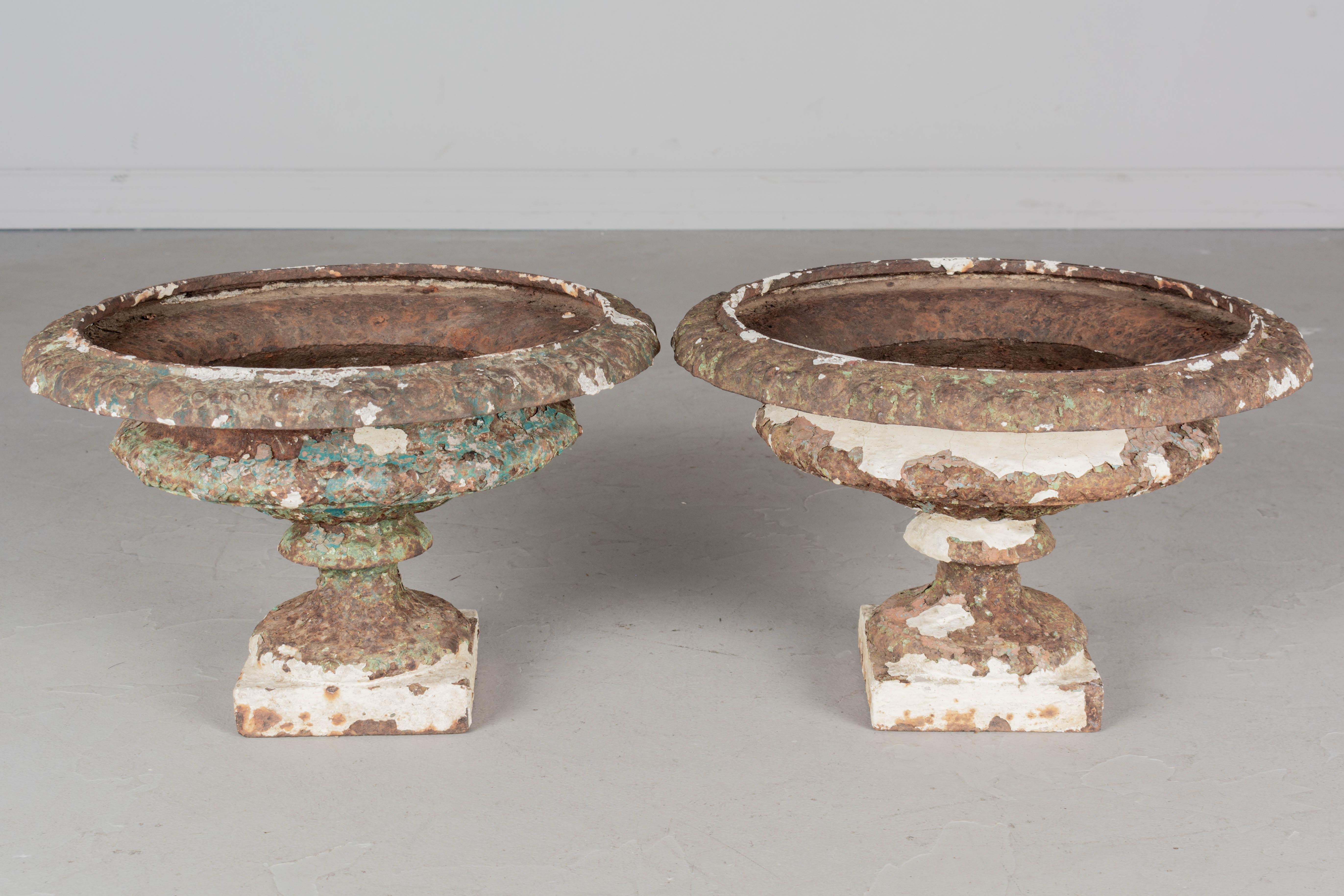 Beaux-Arts Paire d'urnes en fonte françaises du 19e siècle en vente