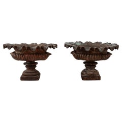 Used 19th Century French Cast Iron Urns, A Pair