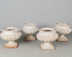 19th Century French Cast Iron Urns, Set of 4