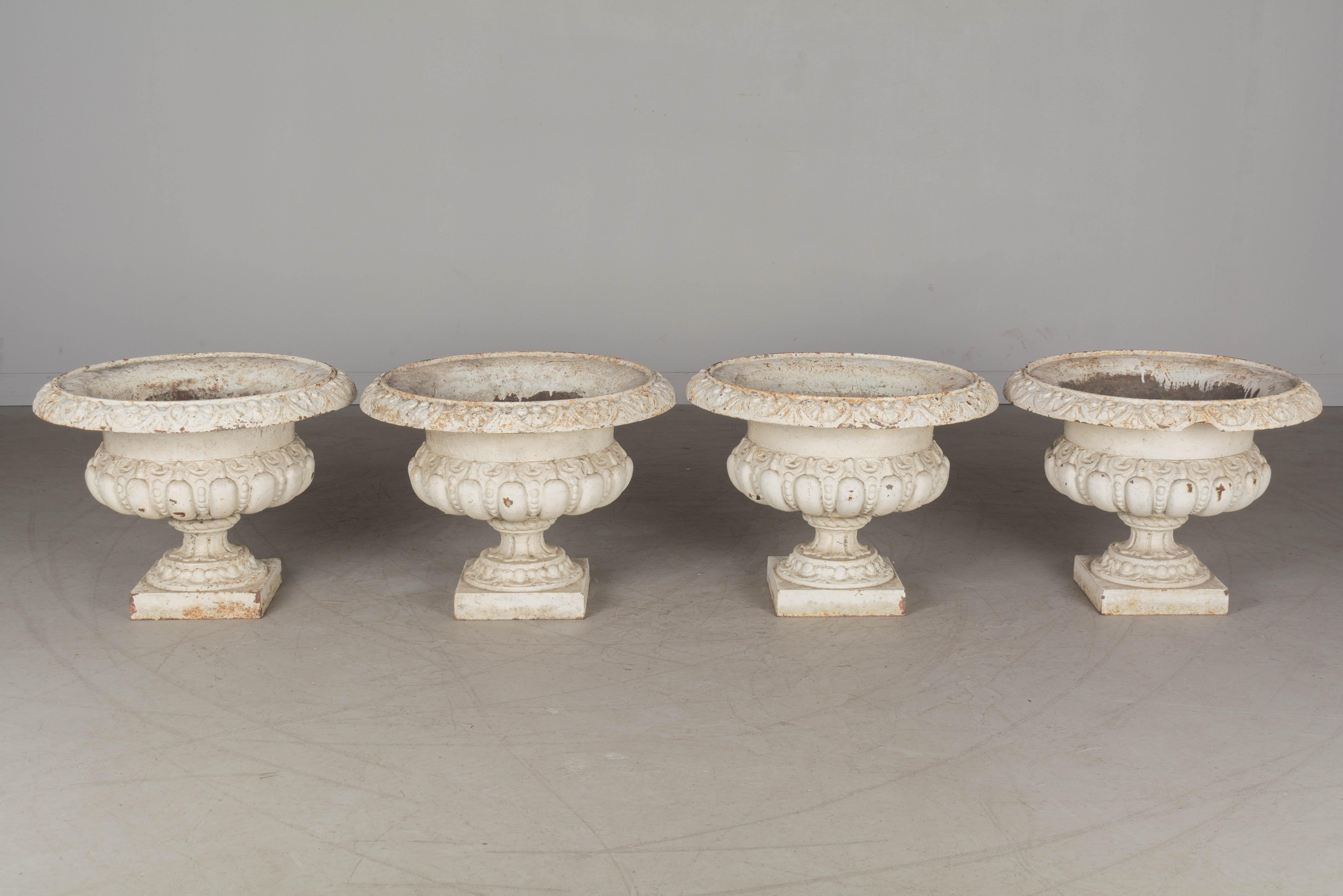 19th Century French Cast Iron Urns, Set of 4 1