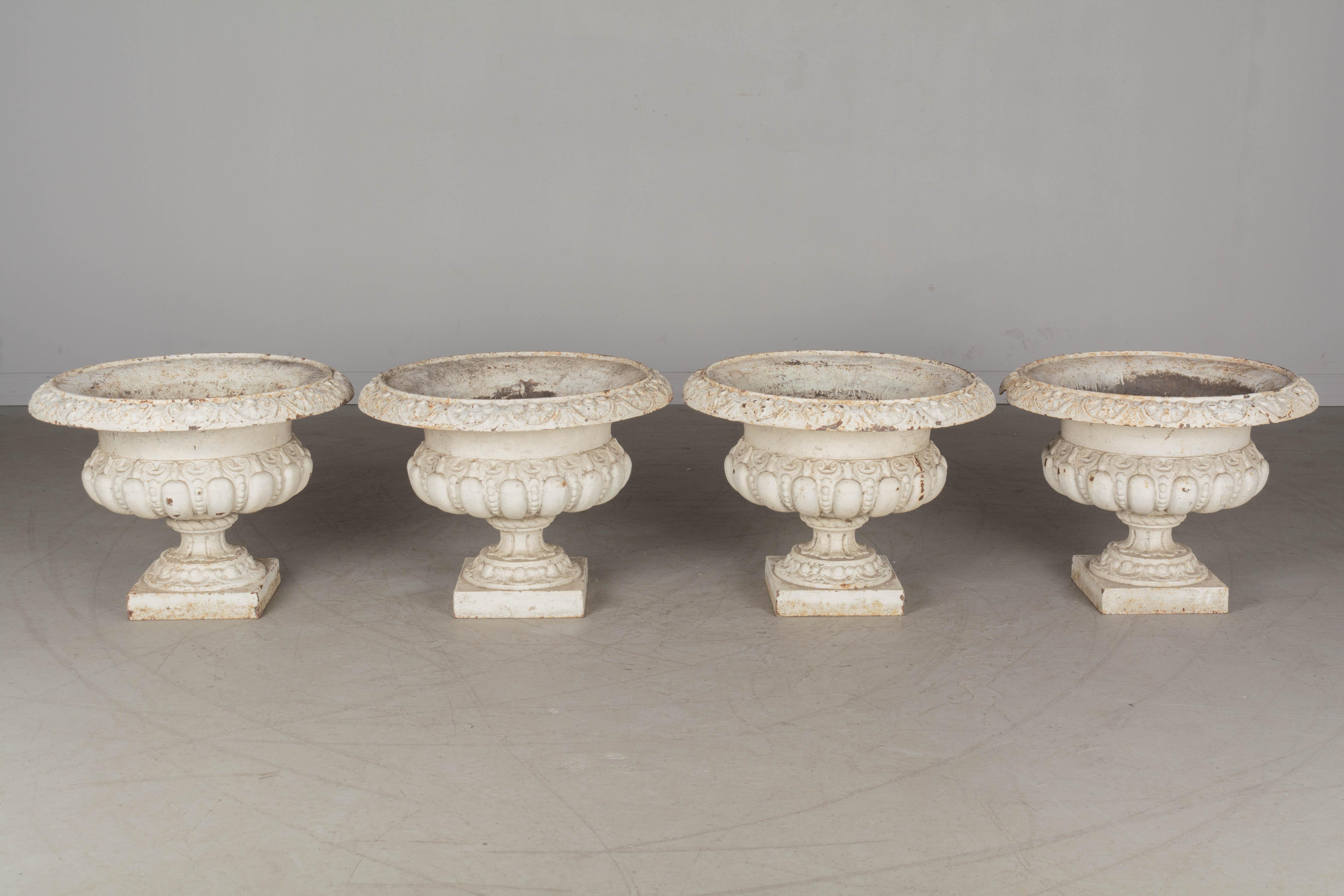 19th Century French Cast Iron Urns, Set of 4 2