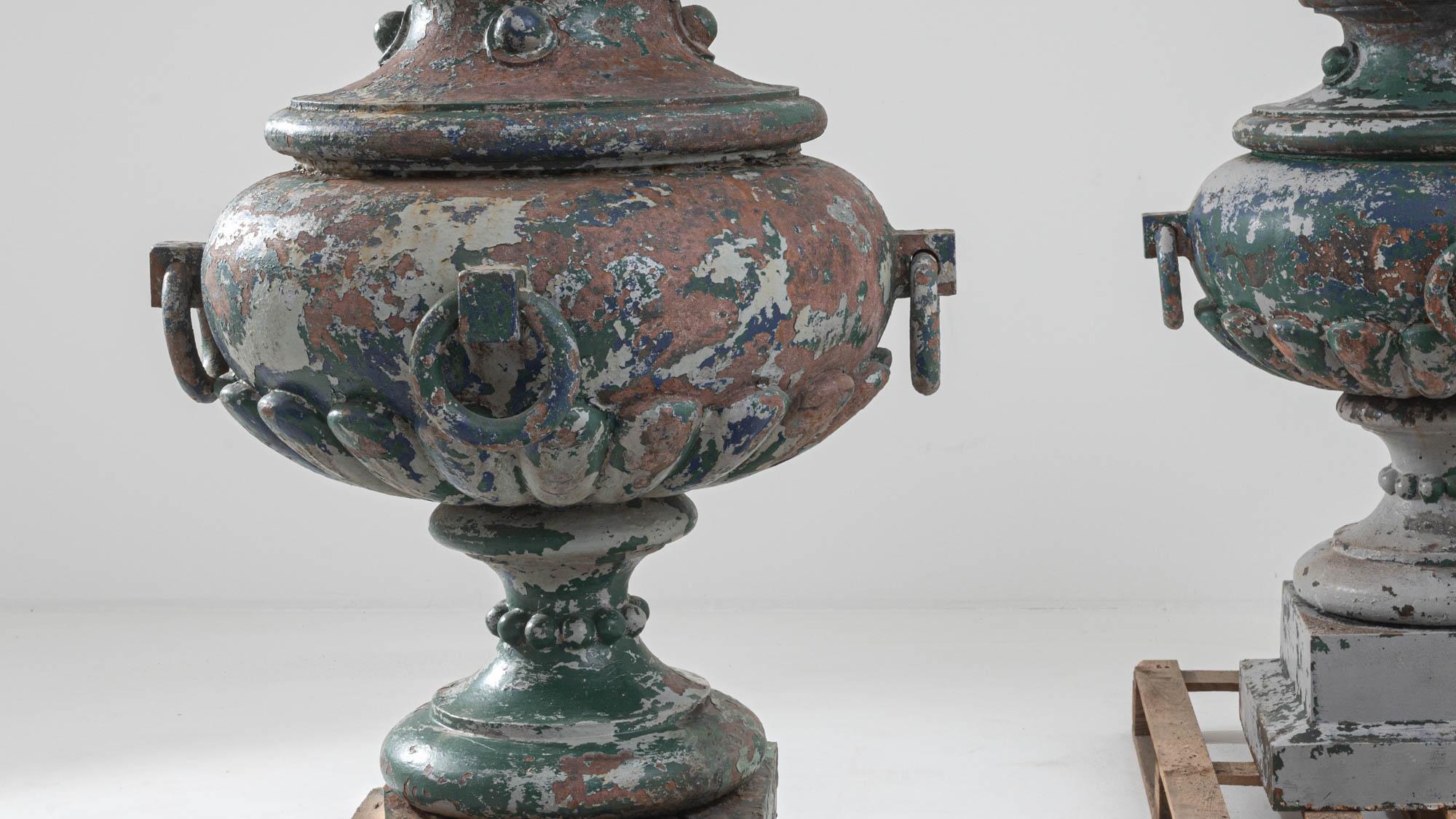 19th Century French Cast Iron Vessels, a Pair 3