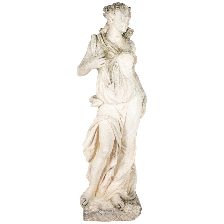 19th Century French Cast Stone Garden Statue Of Diana The Huntress At 1stdibs 19th Century French Cast Stone Garden, Cast Stone Garden Statue