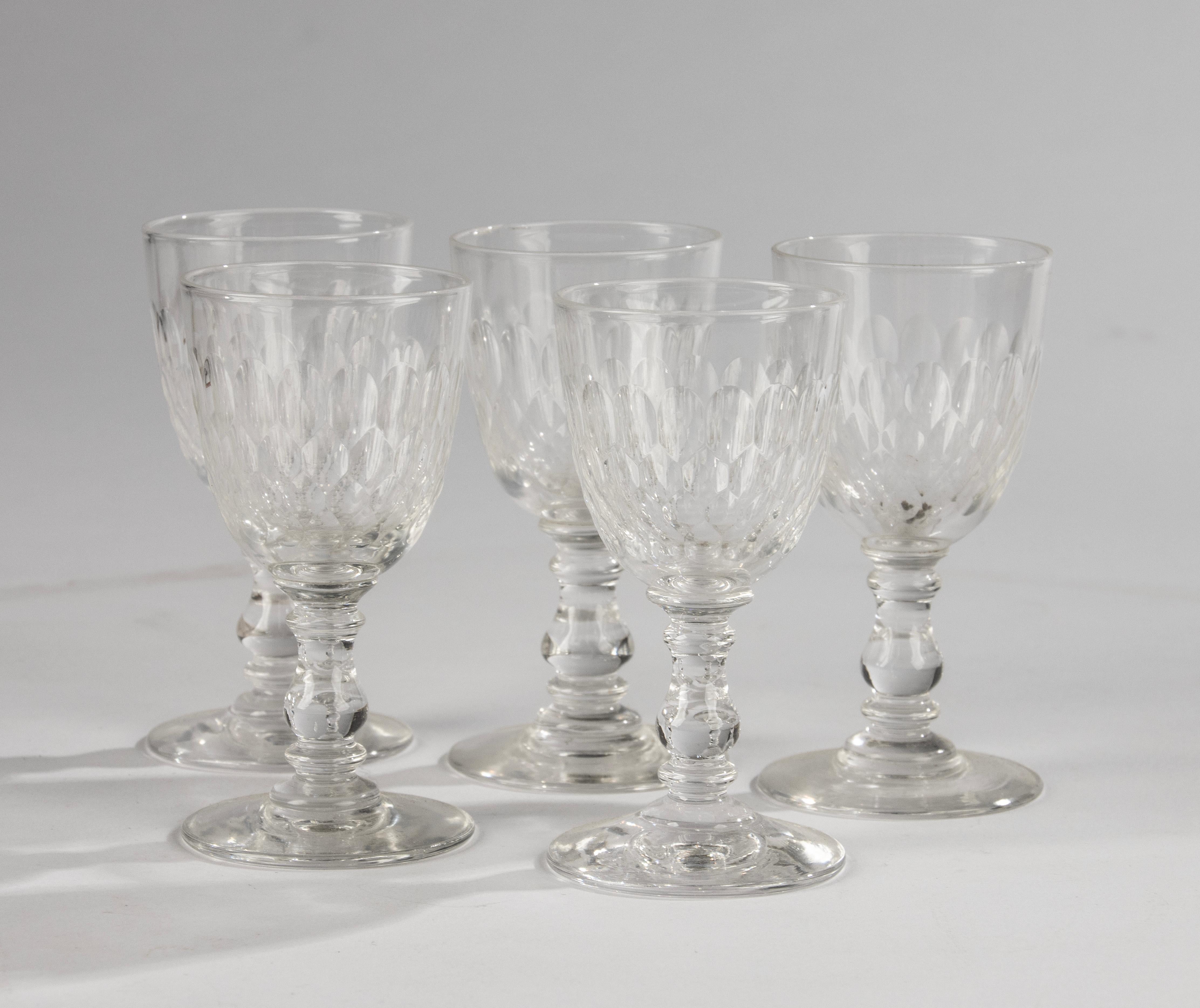 Cave à Liqueur française du 19ème siècle - Wood Wood Marqueté - Carafes et Verres en Cristal en vente 7