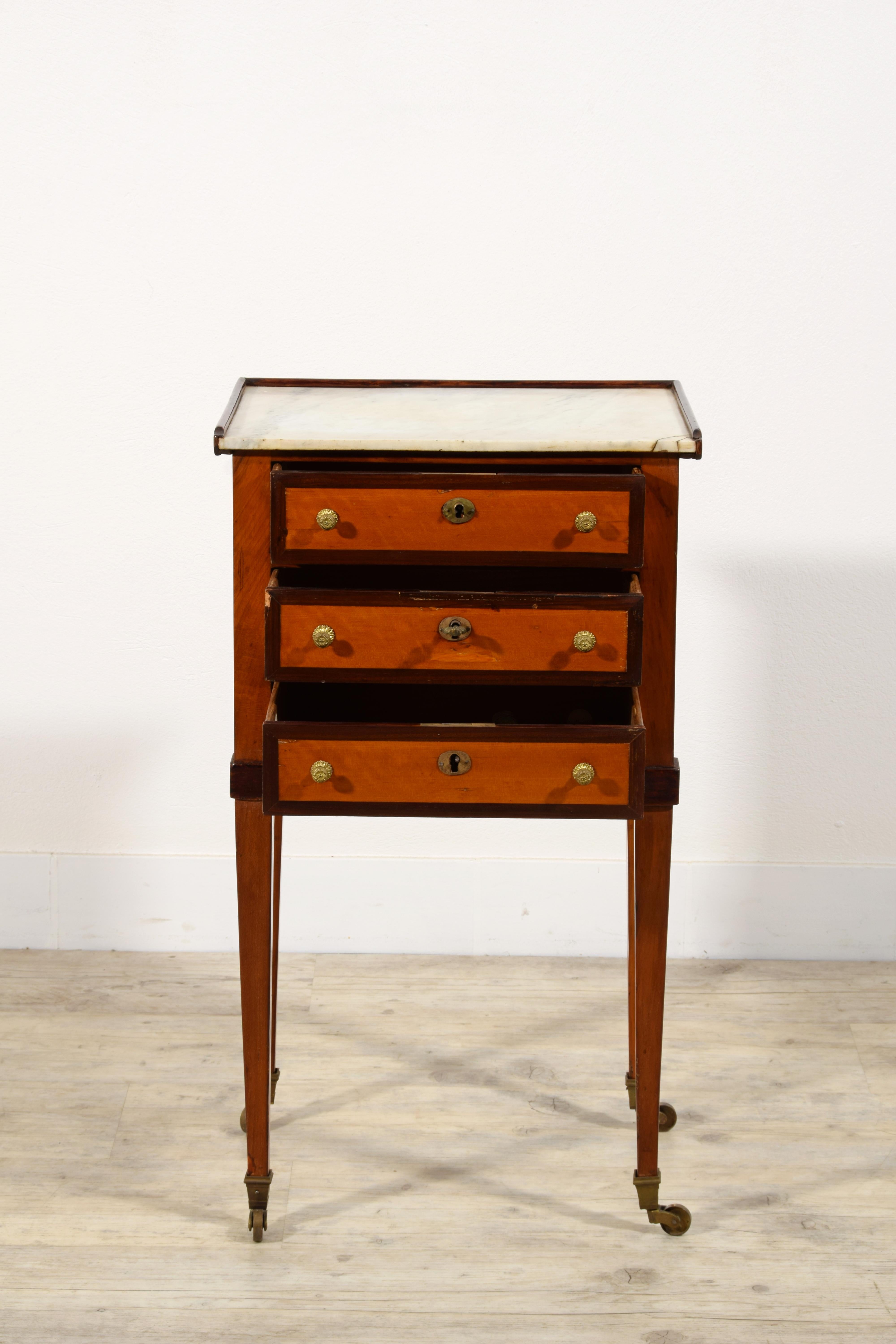 19th Century, French Center Cabinet with Marble Top For Sale 14