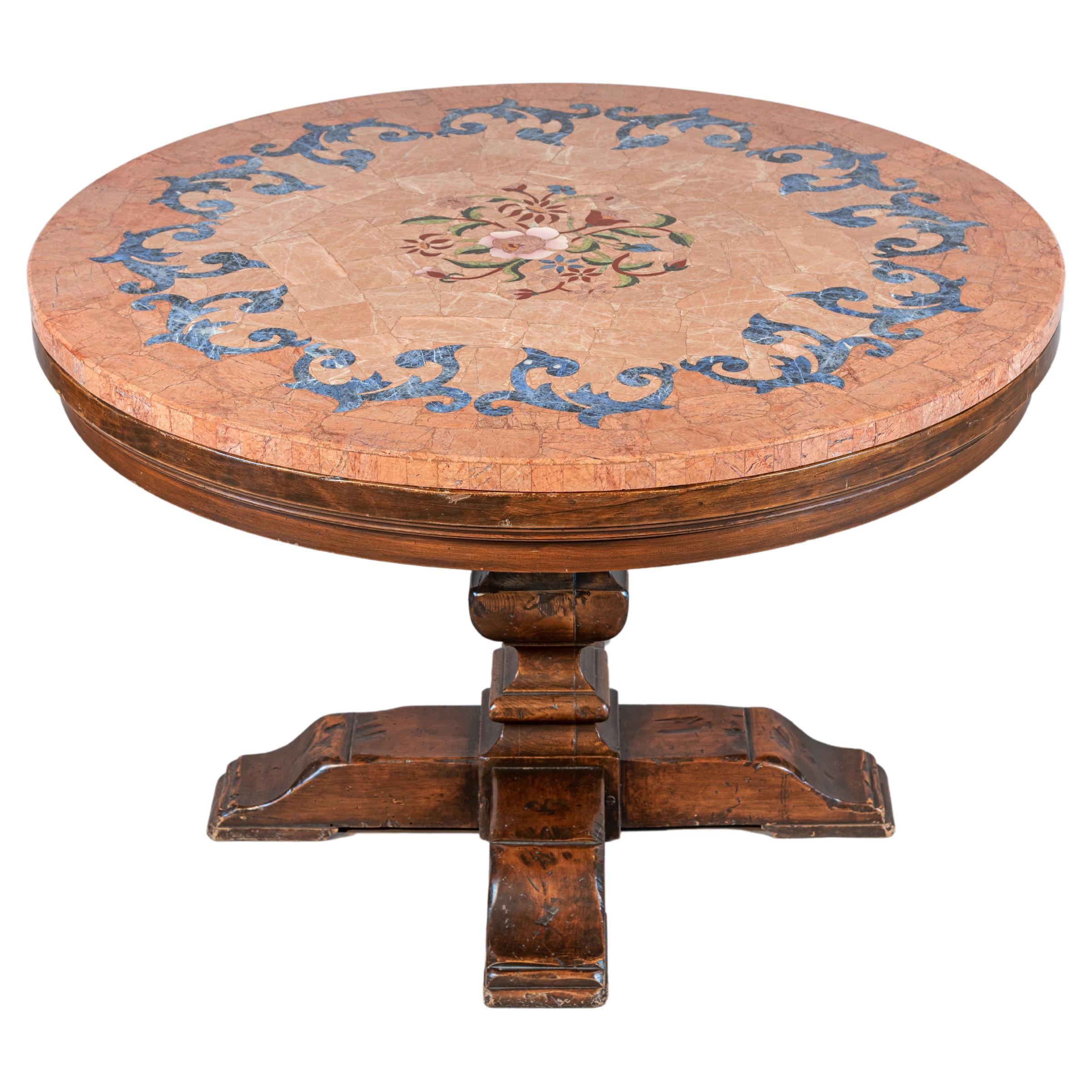 19th Century French Center Table Brazilian Marble For Sale