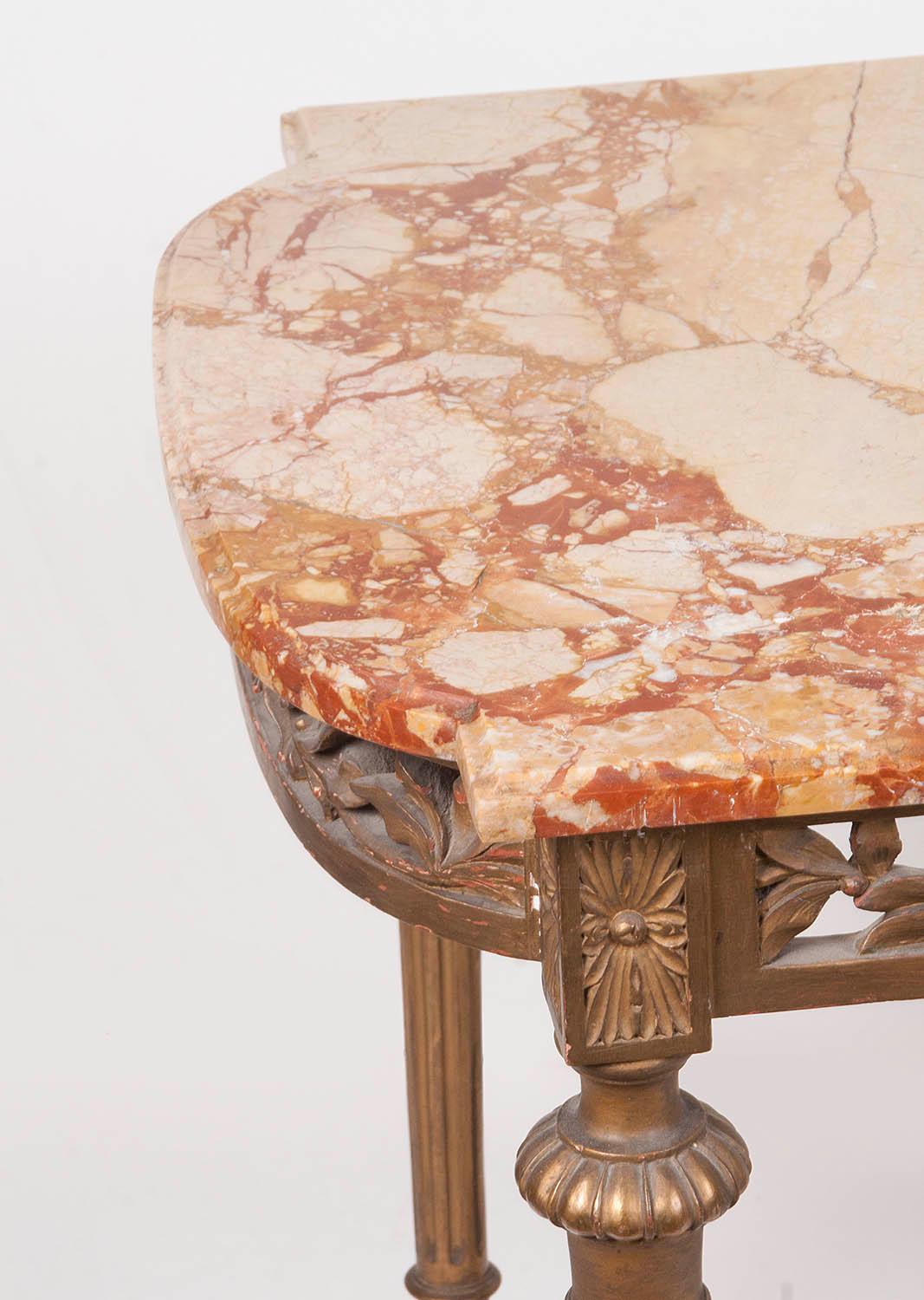 Louis XVI 19th Century French Centre Table with Montmeyan Breccia Marble Top For Sale