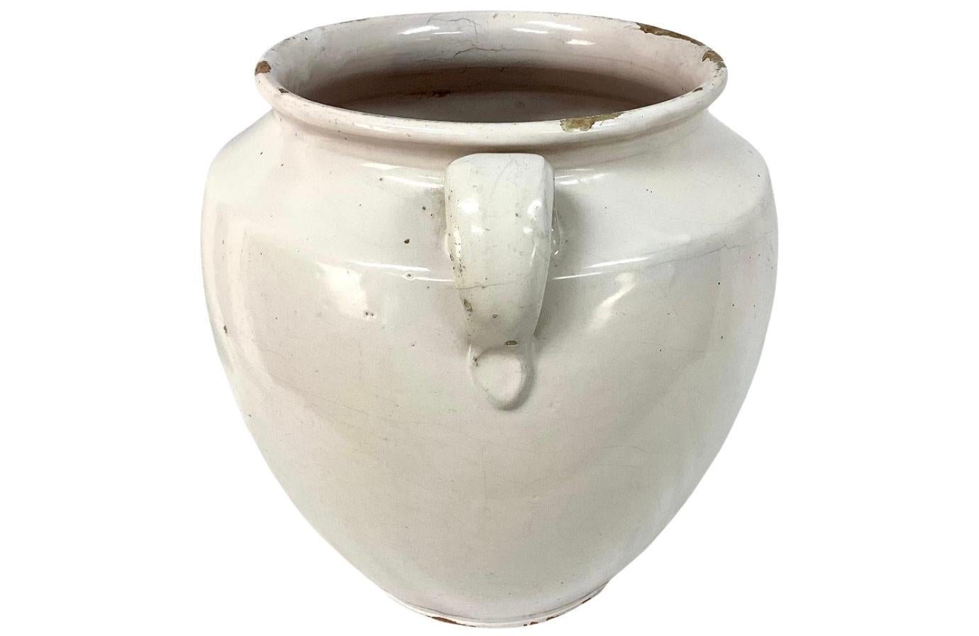 Country 19th Century French Ceramic Confit Pot #1 For Sale