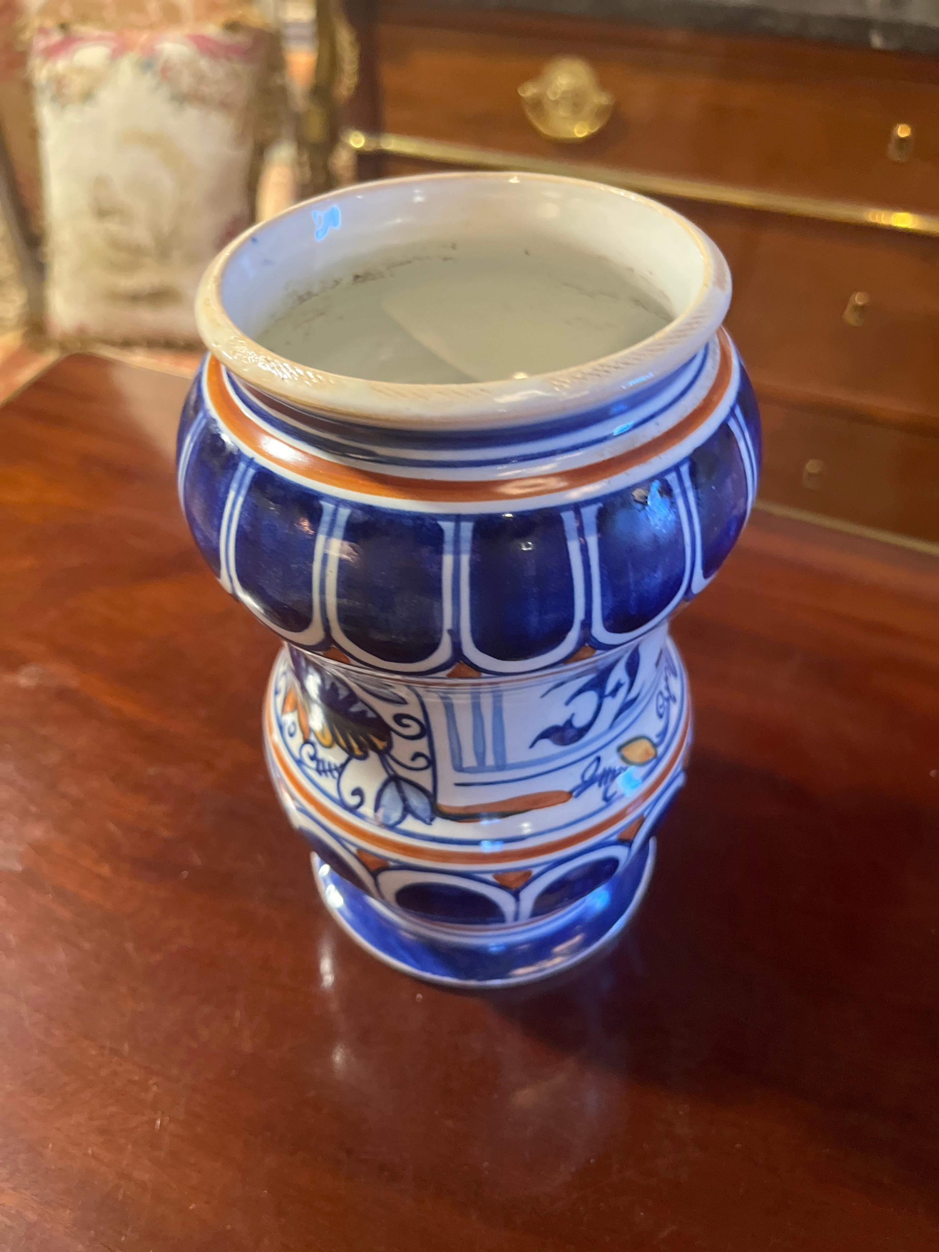 Napoleone III Vaso da farmacia francese del XIX secolo in ceramica in vendita