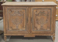 Armoire / Crédence / Buffet en pin cérusé et sculpté du 19ème siècle français