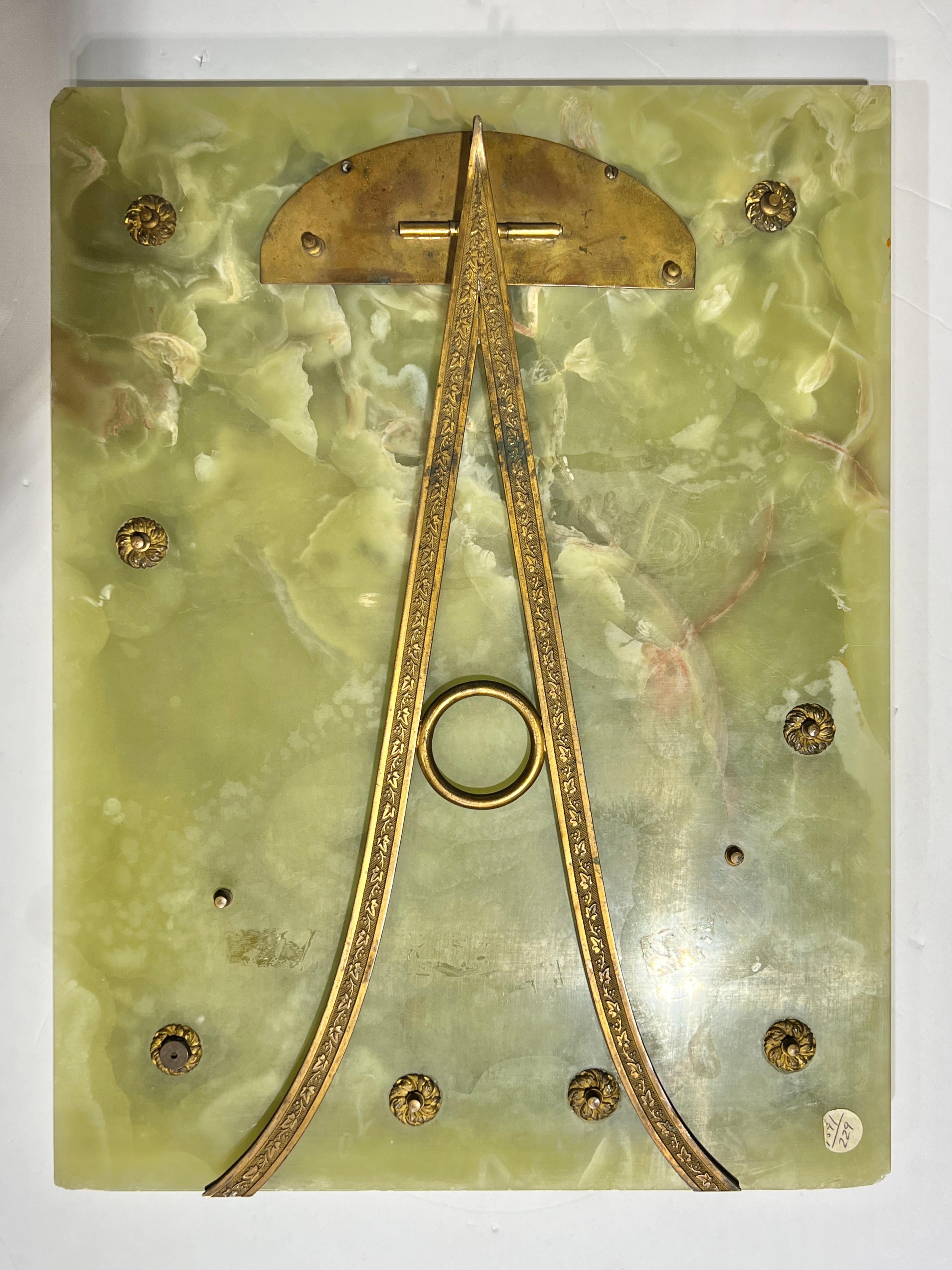 19th Century French Champleve Enameled Bronze and Onyx Table Mirror en vente 1