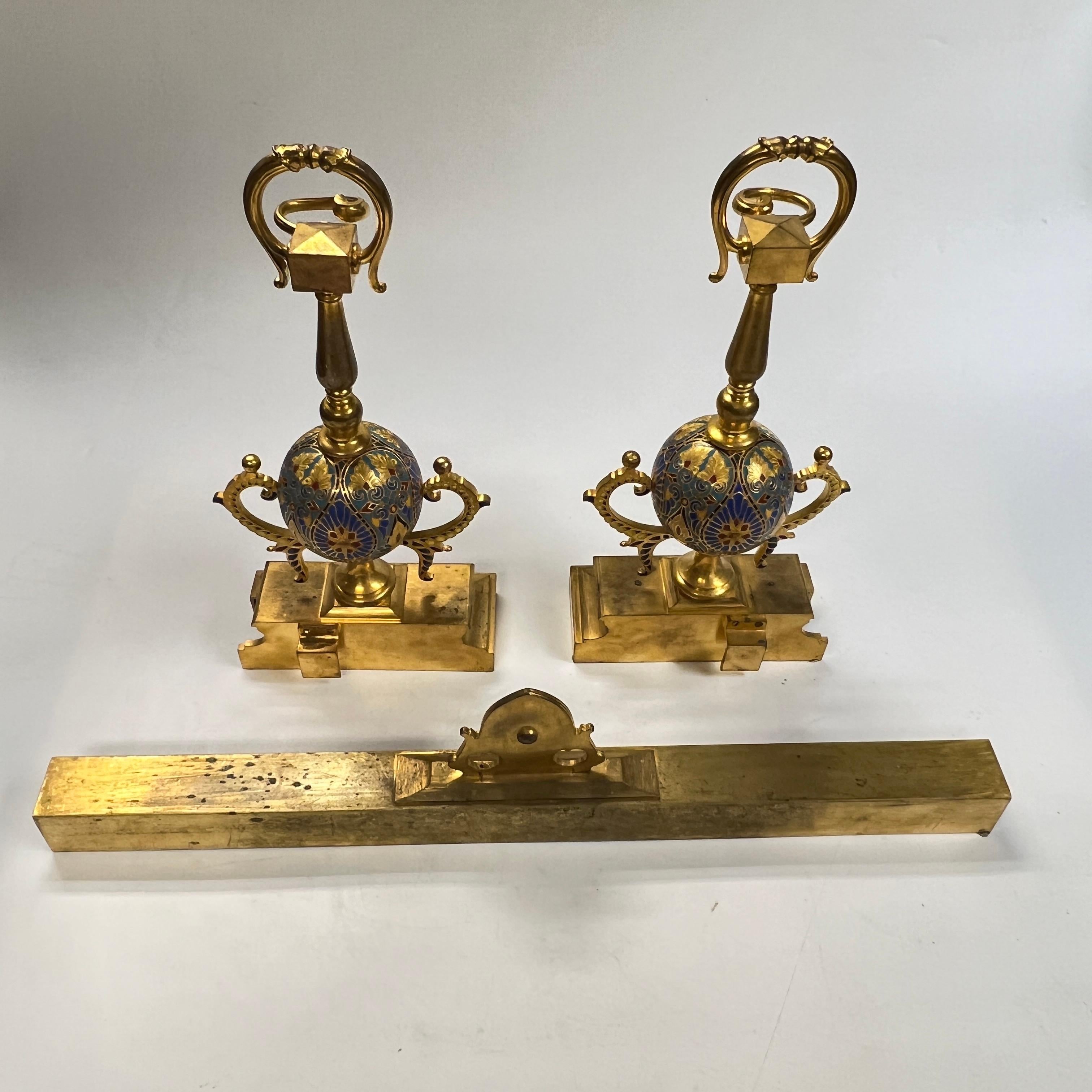 Chenet in bronzo dorato francese del XIX secolo di Barbedienne in vendita 2