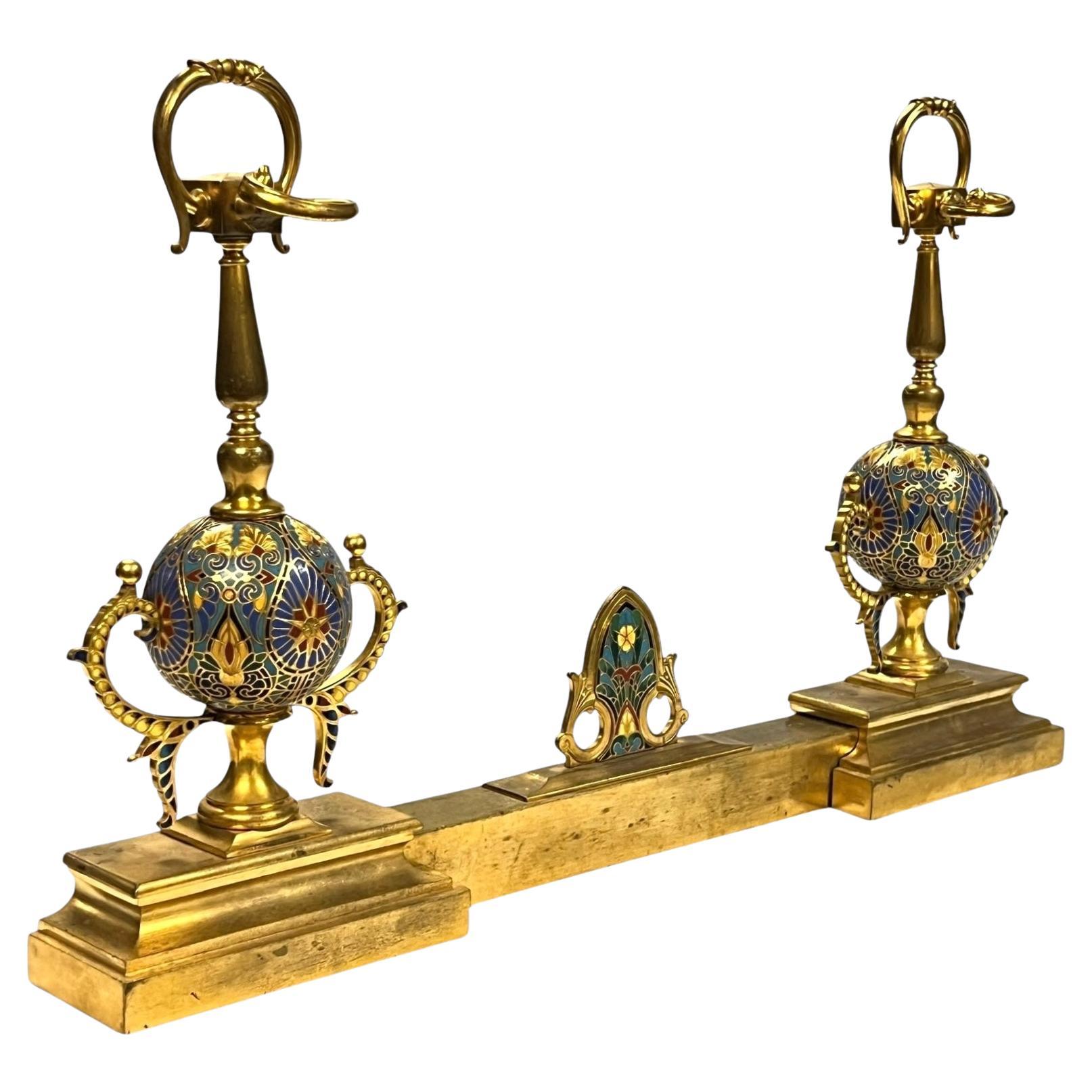 Chenet in bronzo dorato francese del XIX secolo di Barbedienne