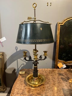19th Century French Charles X Bronze & Ormolu Bouillotte Lamp