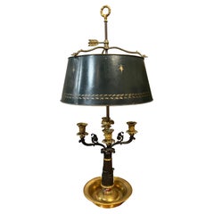 19th Century French Charles X Bronze & Ormolu Bouillotte Lamp