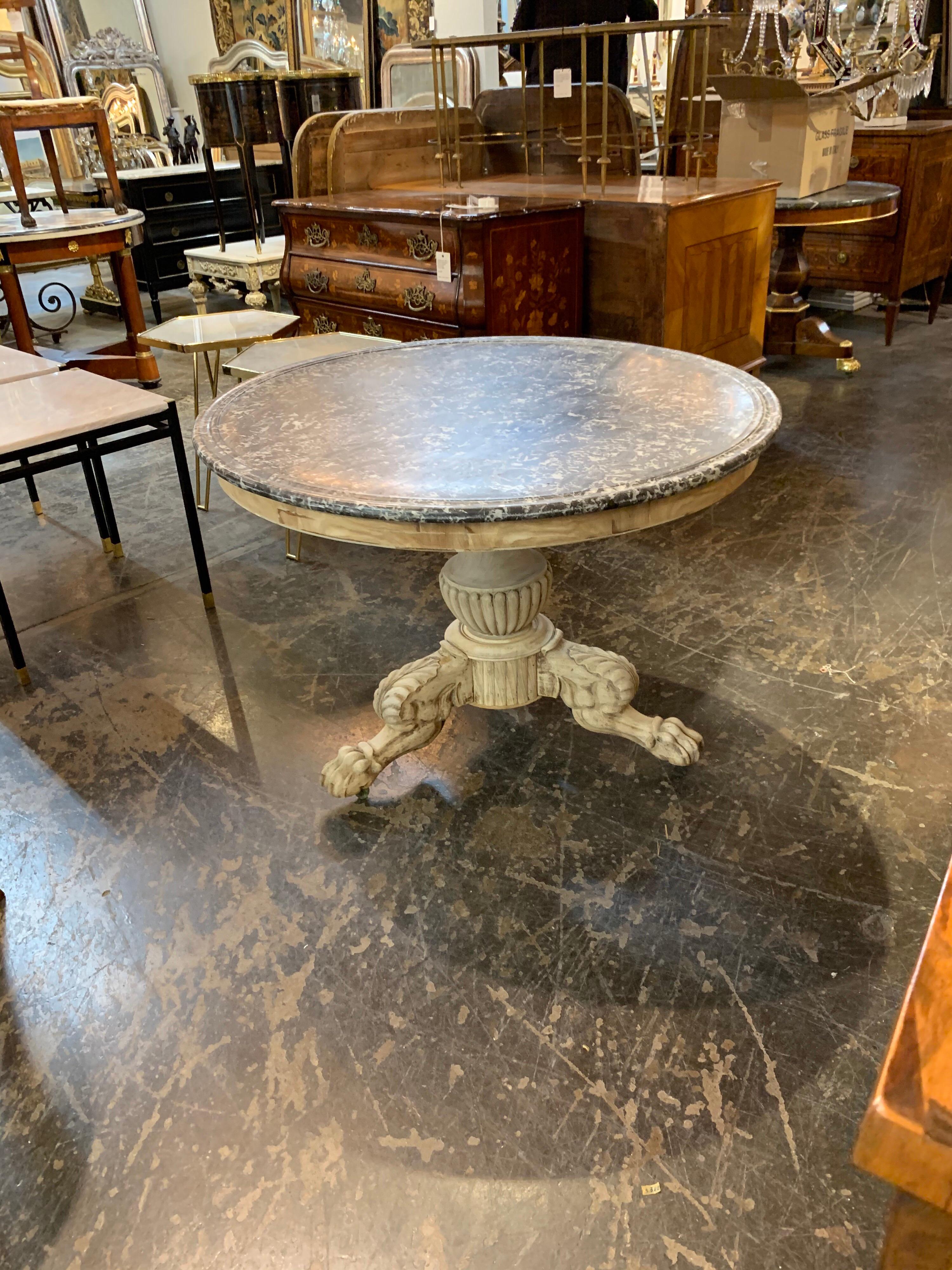 19th Century French Charles X Carved and Bleached Mahogany Side Table 1