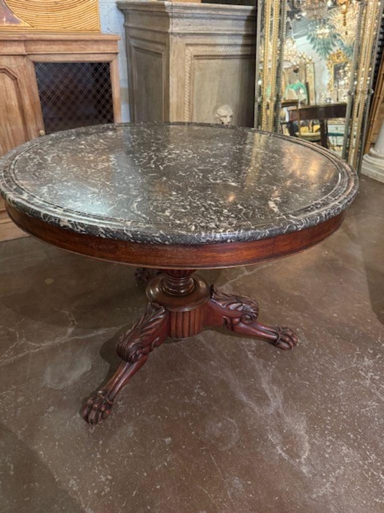 Mesa de centro Charles X francesa del siglo XIX Mármol en venta