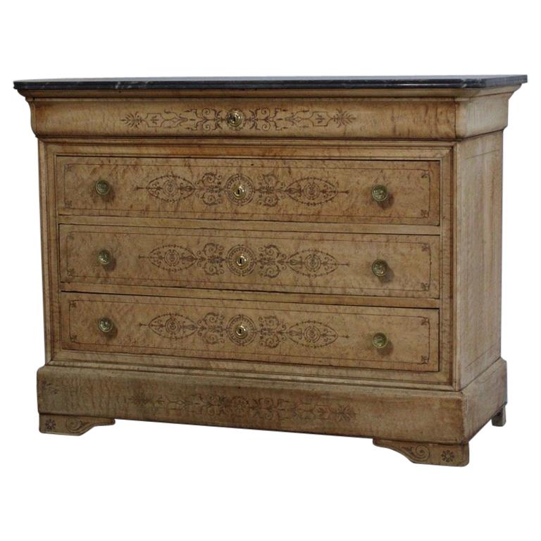 19th Century French Charles X Commode in Bird's-Eye Maple
