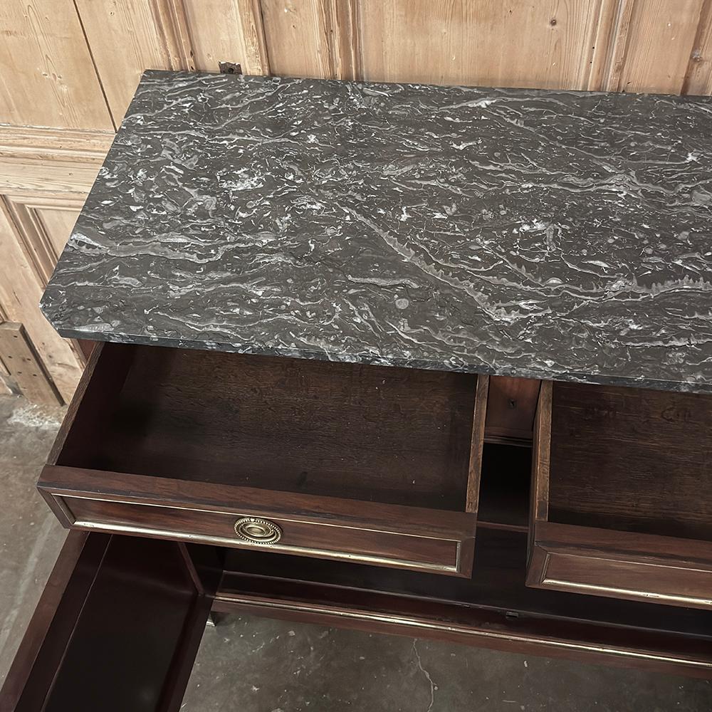 19th Century French Charles X Mahogany Marble Top Buffet en venta 5