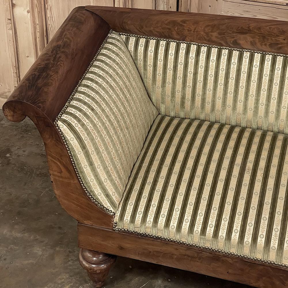 19th Century French Charles X Mahogany Sofa For Sale 4