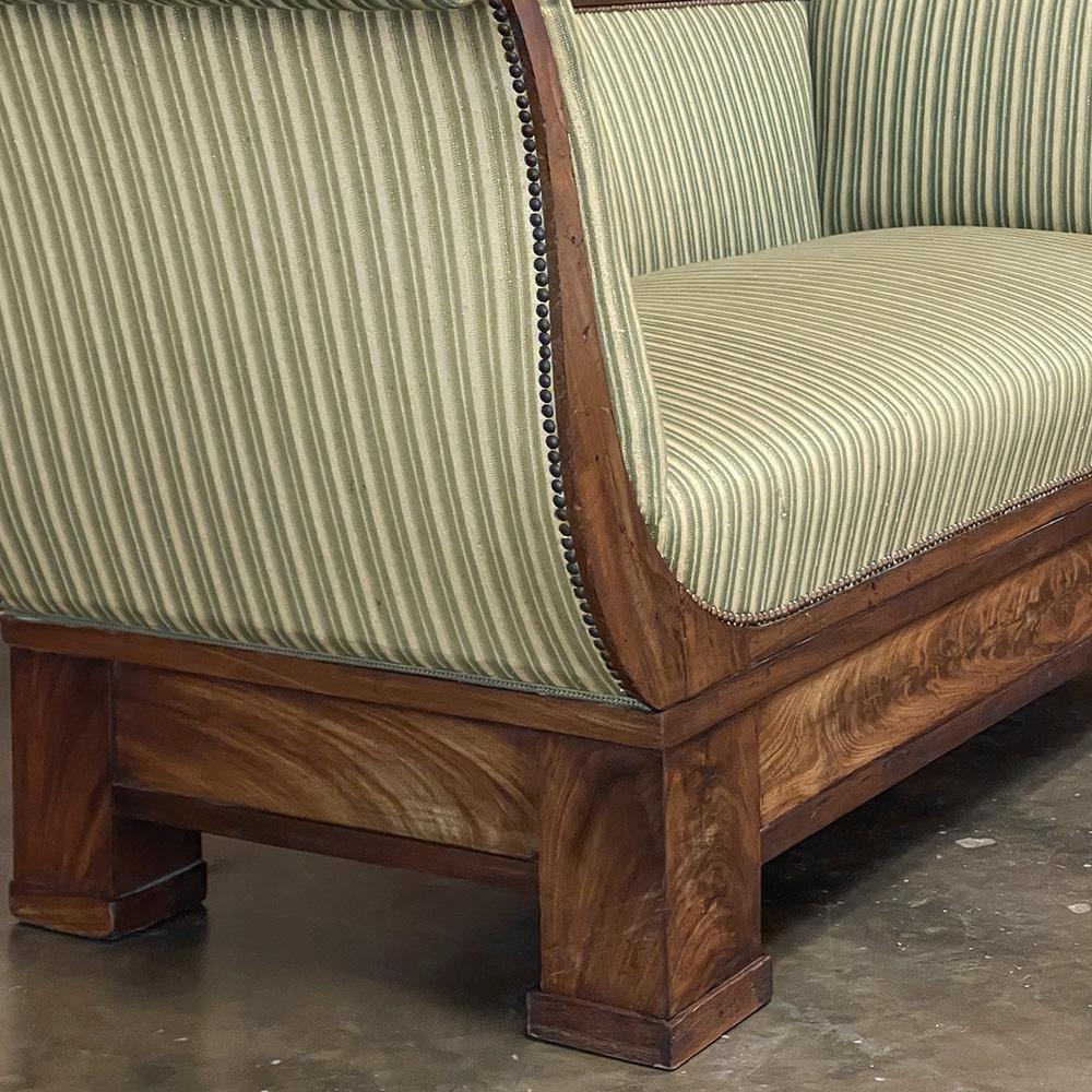 19th Century French Charles X Mahogany Sofa For Sale 8