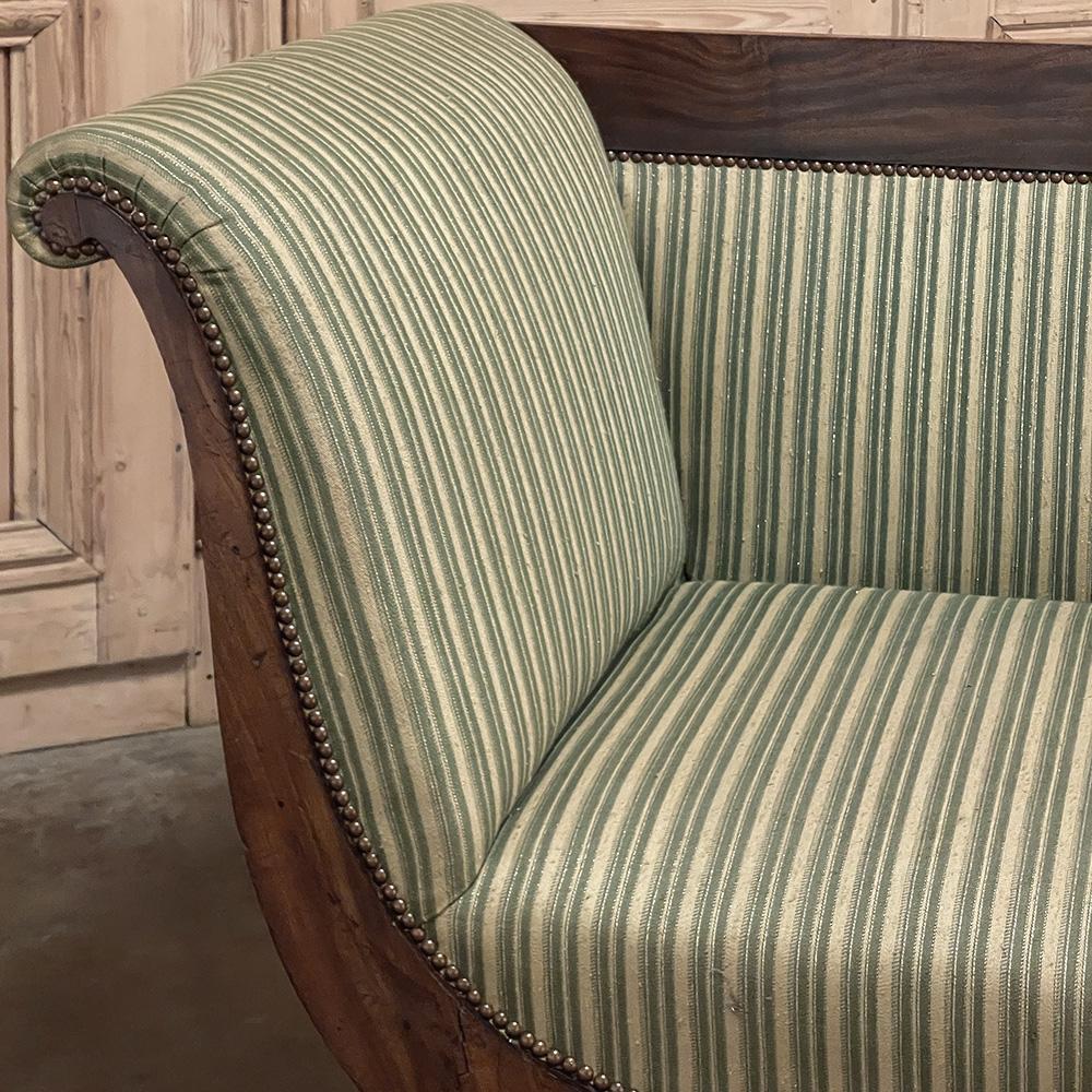 19th Century French Charles X Mahogany Sofa For Sale 11