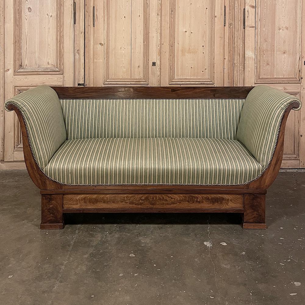 19th Century French Charles X Mahogany Sofa In Good Condition For Sale In Dallas, TX