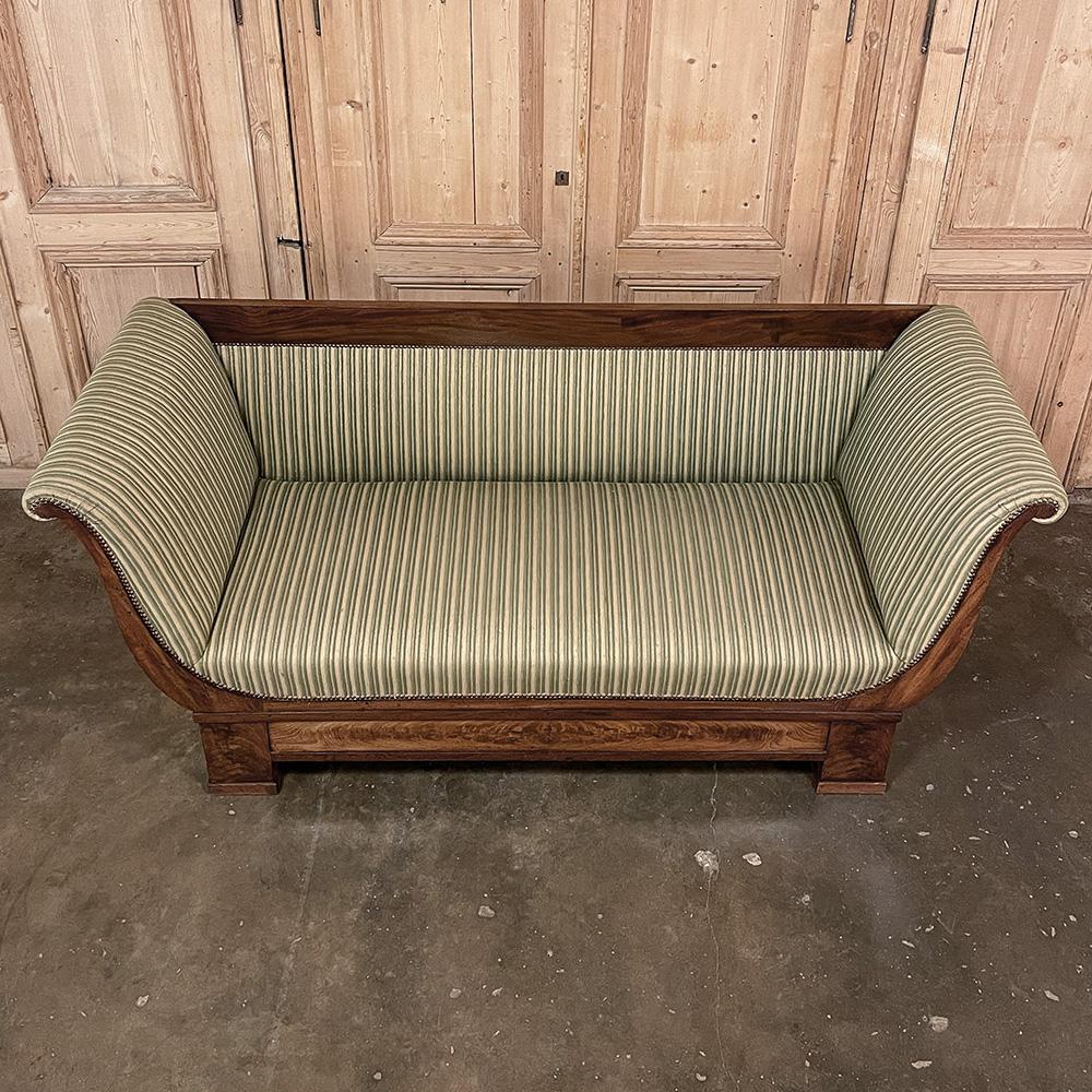 19th Century French Charles X Mahogany Sofa For Sale 1