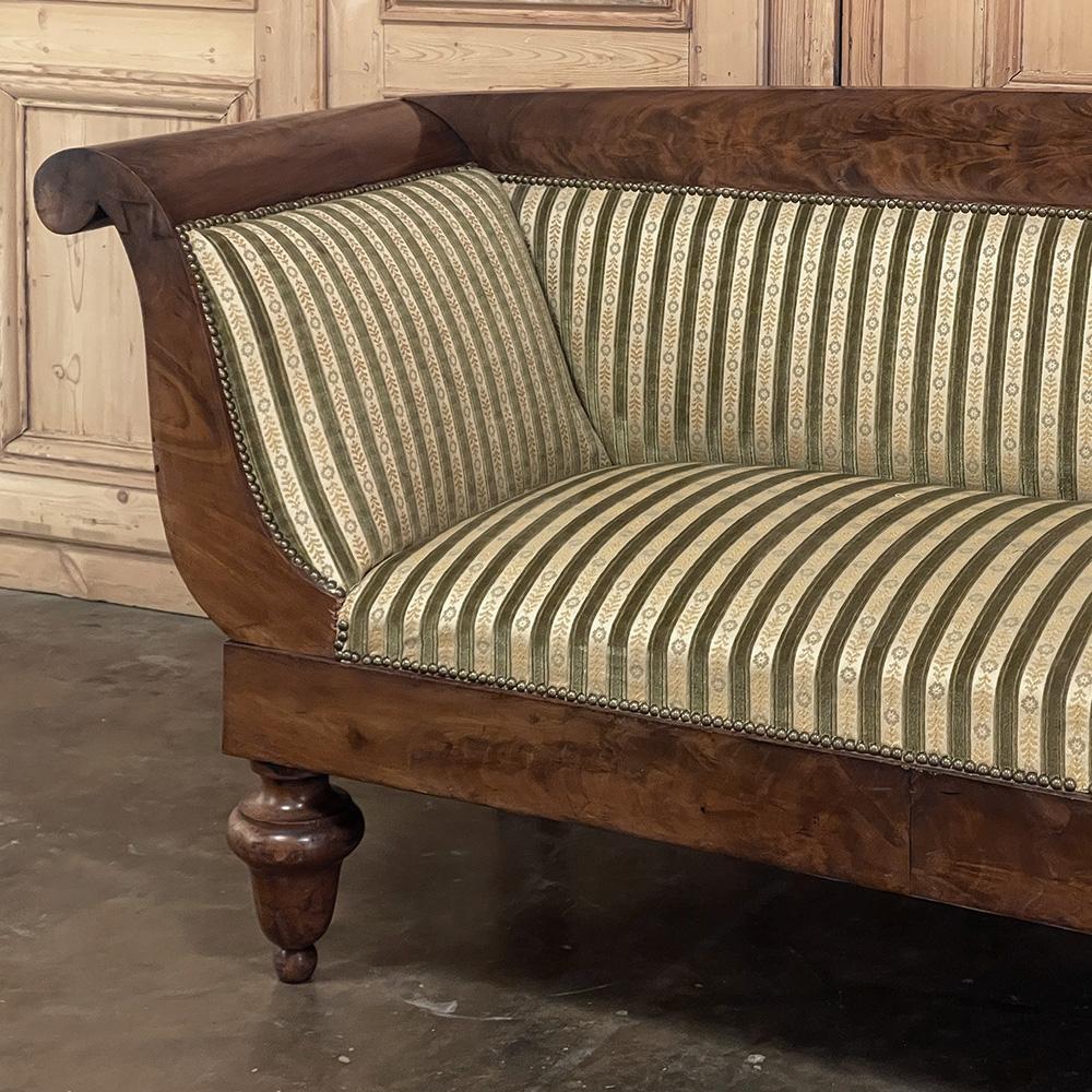 Fabric 19th Century French Charles X Mahogany Sofa For Sale