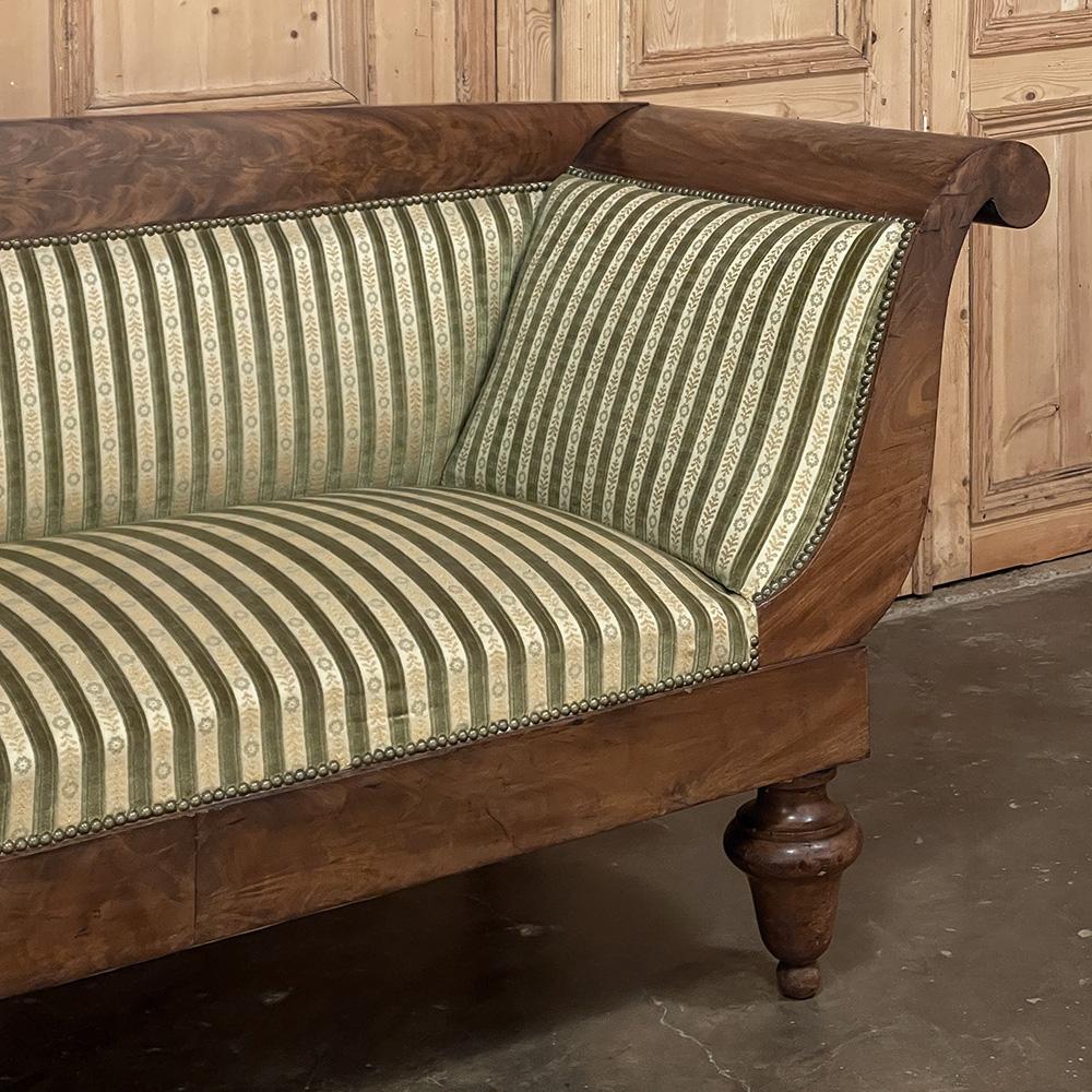 19th Century French Charles X Mahogany Sofa For Sale 1