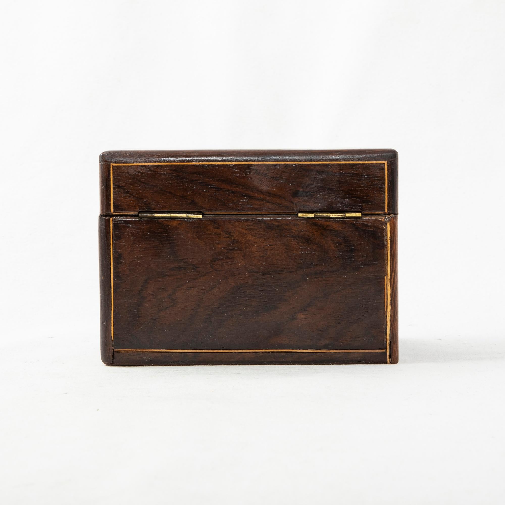 Fruitwood 19th Century French Charles X Period Mahogany and Lemonwood Marquetry Coin Box