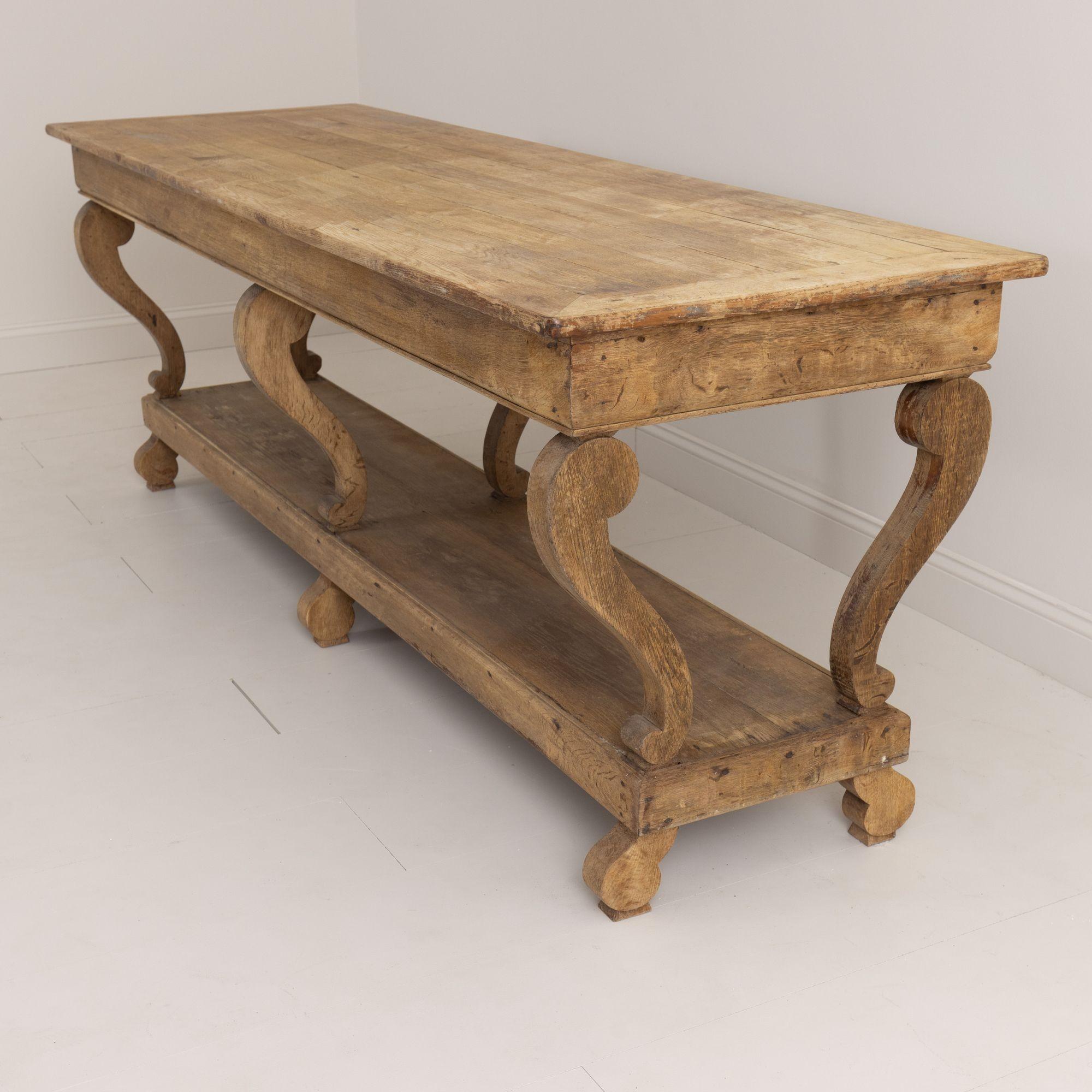 19th Century French Charles X Period Oak Draper's Table in Original Patina 5