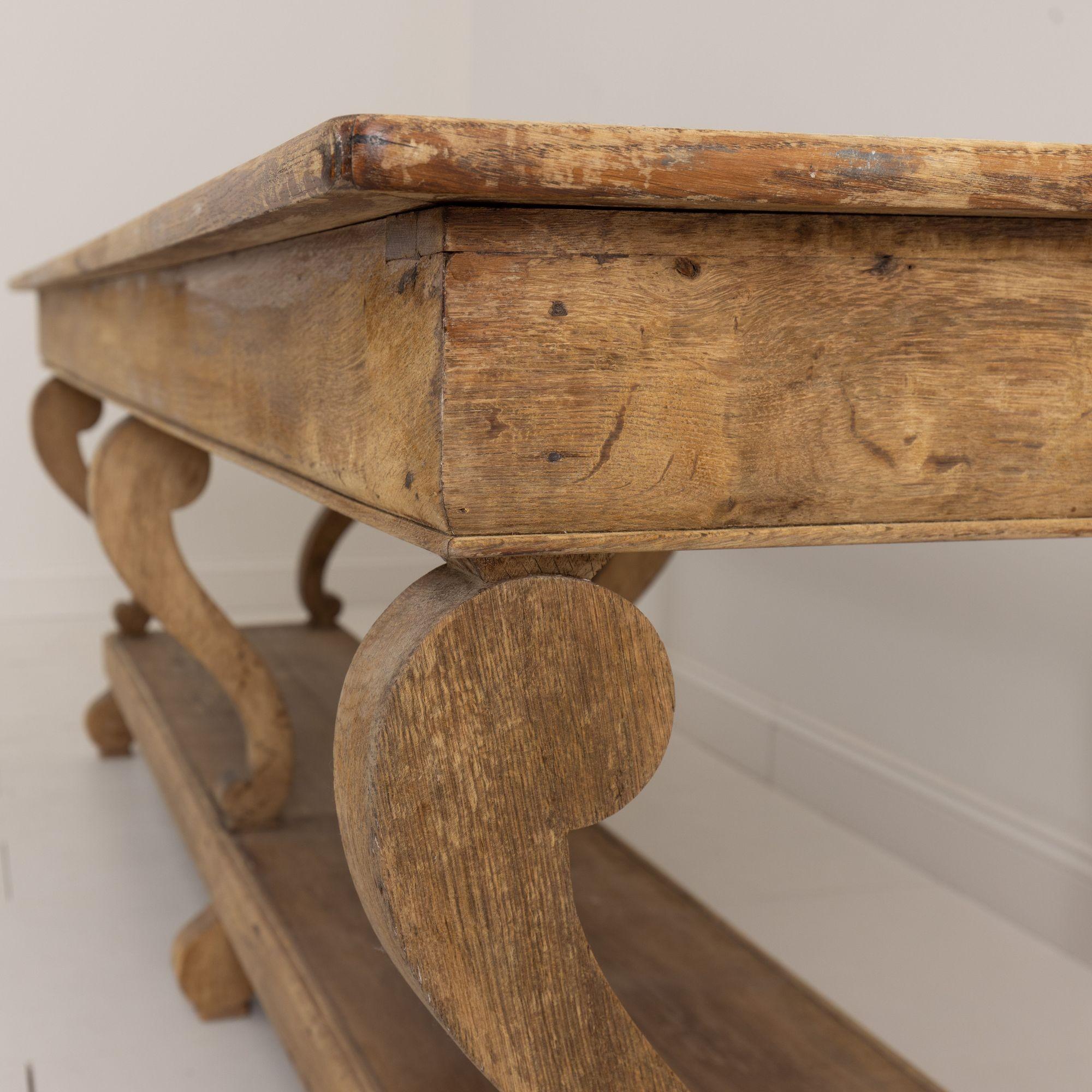 19th Century French Charles X Period Oak Draper's Table in Original Patina 7