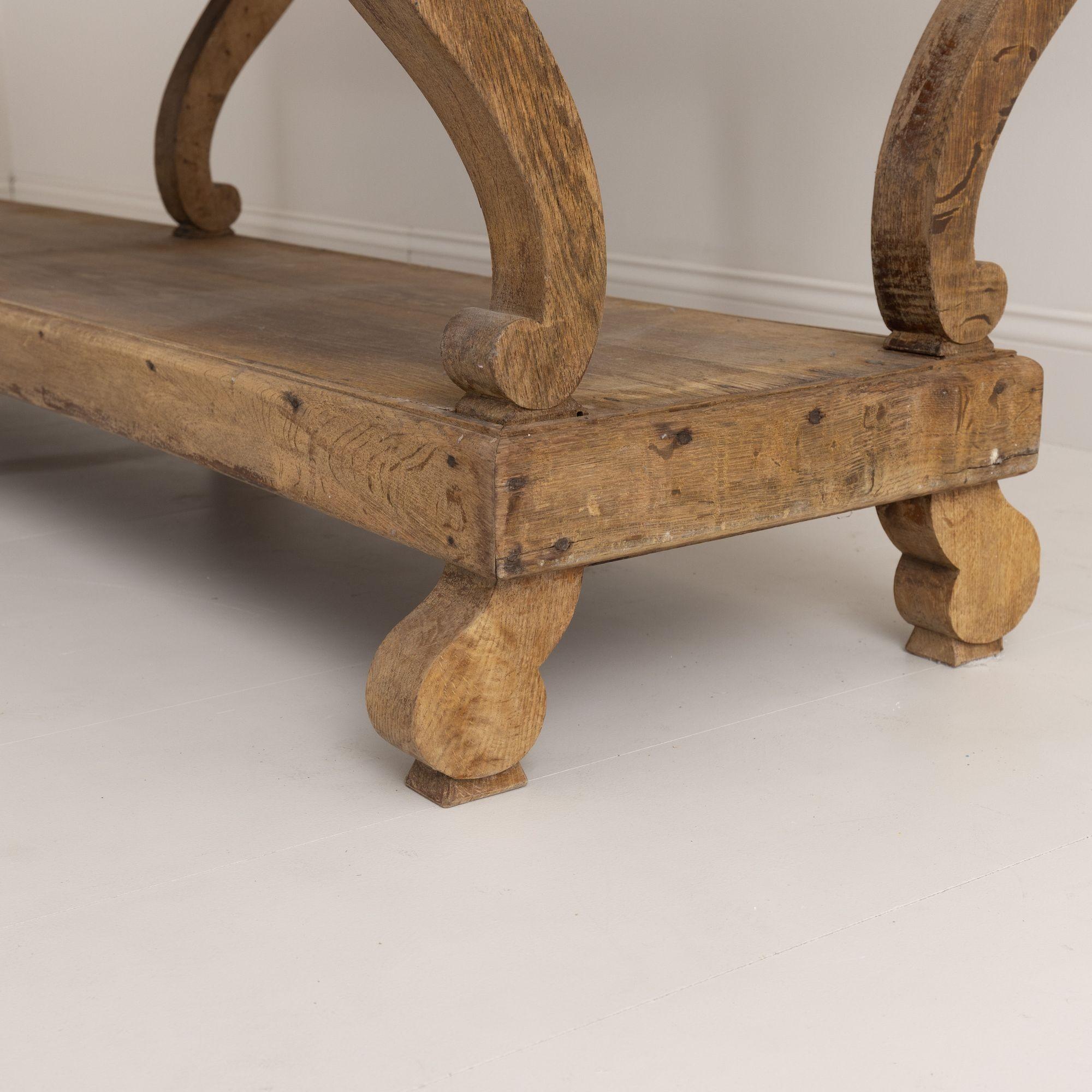 19th Century French Charles X Period Oak Draper's Table in Original Patina 8