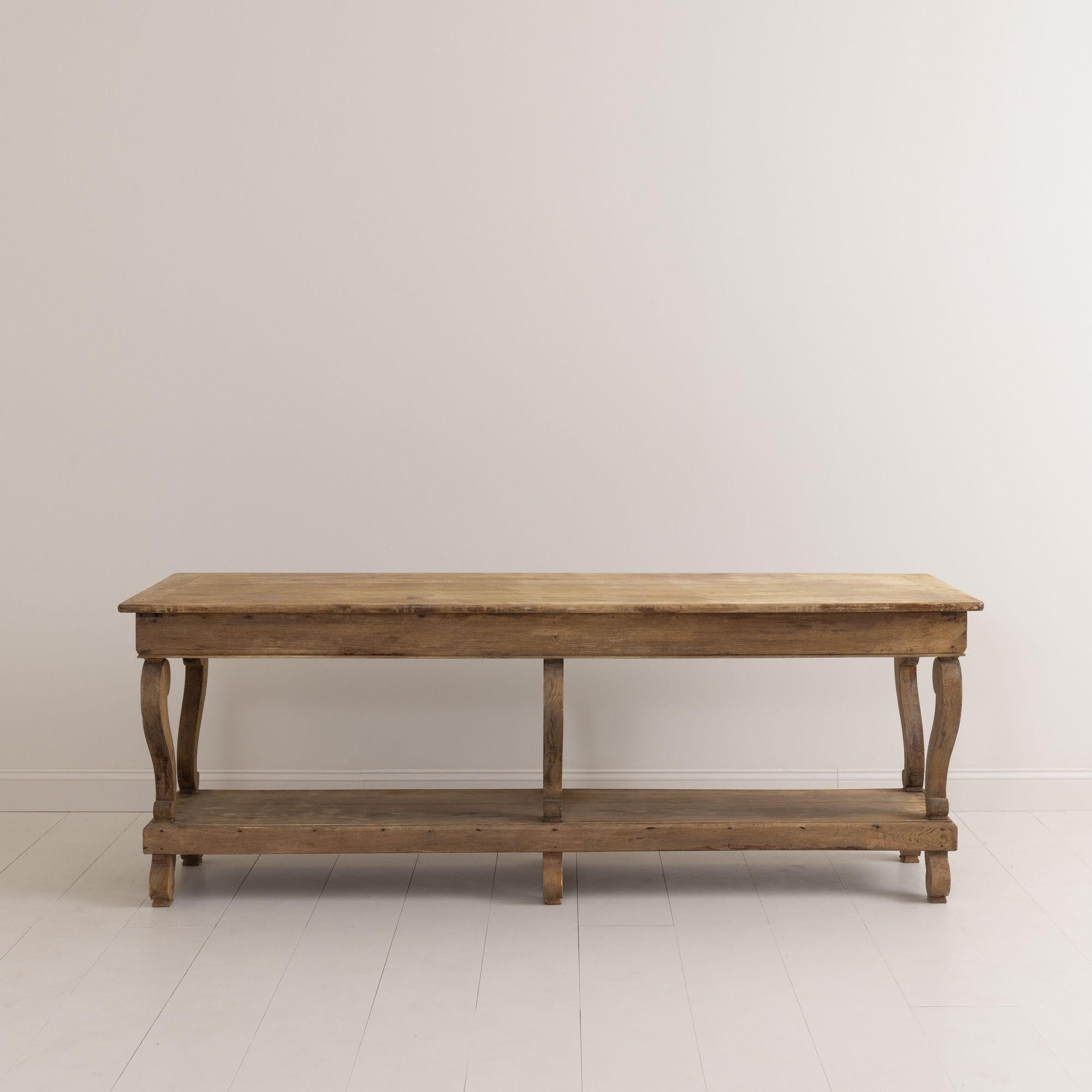 19th Century French Charles X Period Oak Draper's Table in Original Patina 10