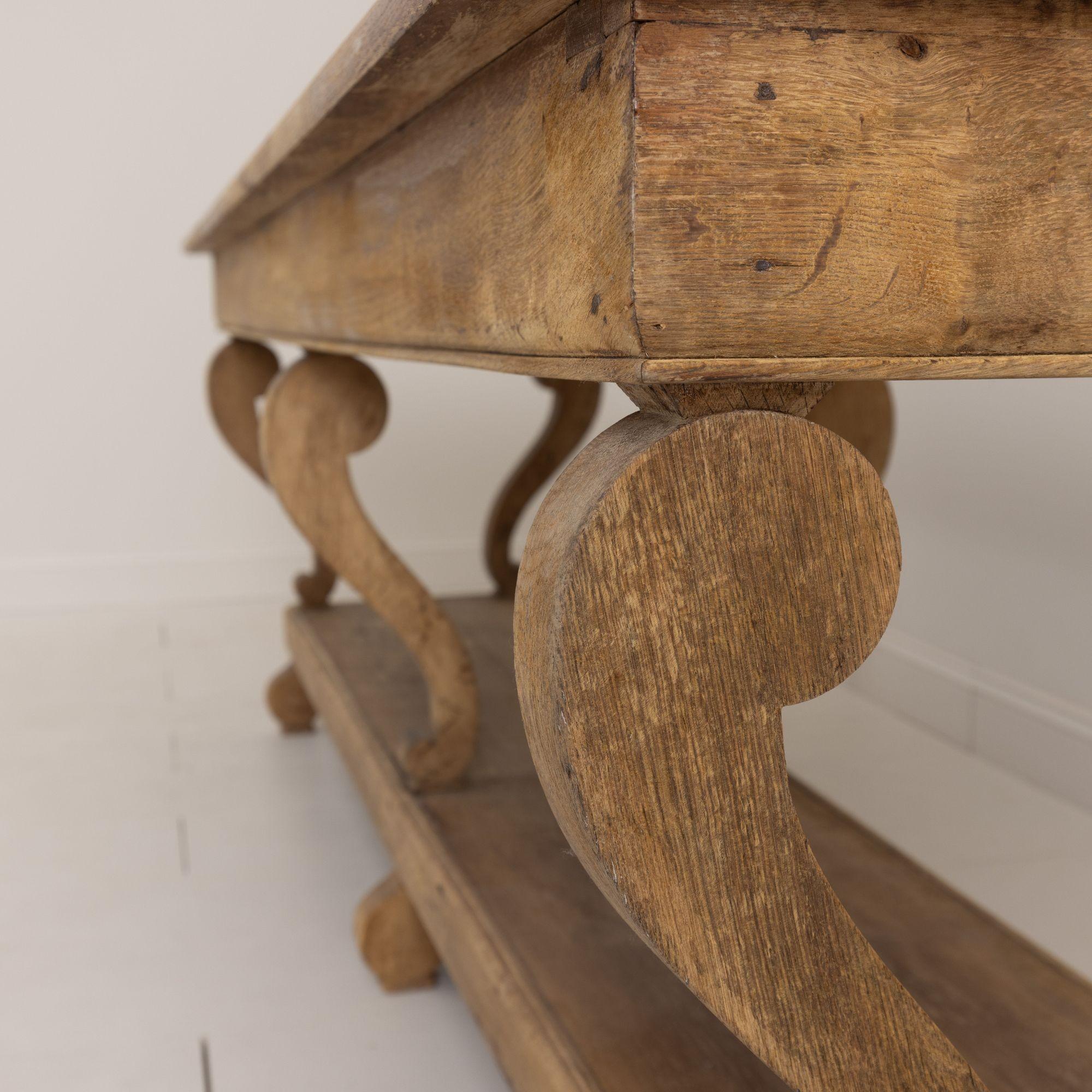 19th Century French Charles X Period Oak Draper's Table in Original Patina 1