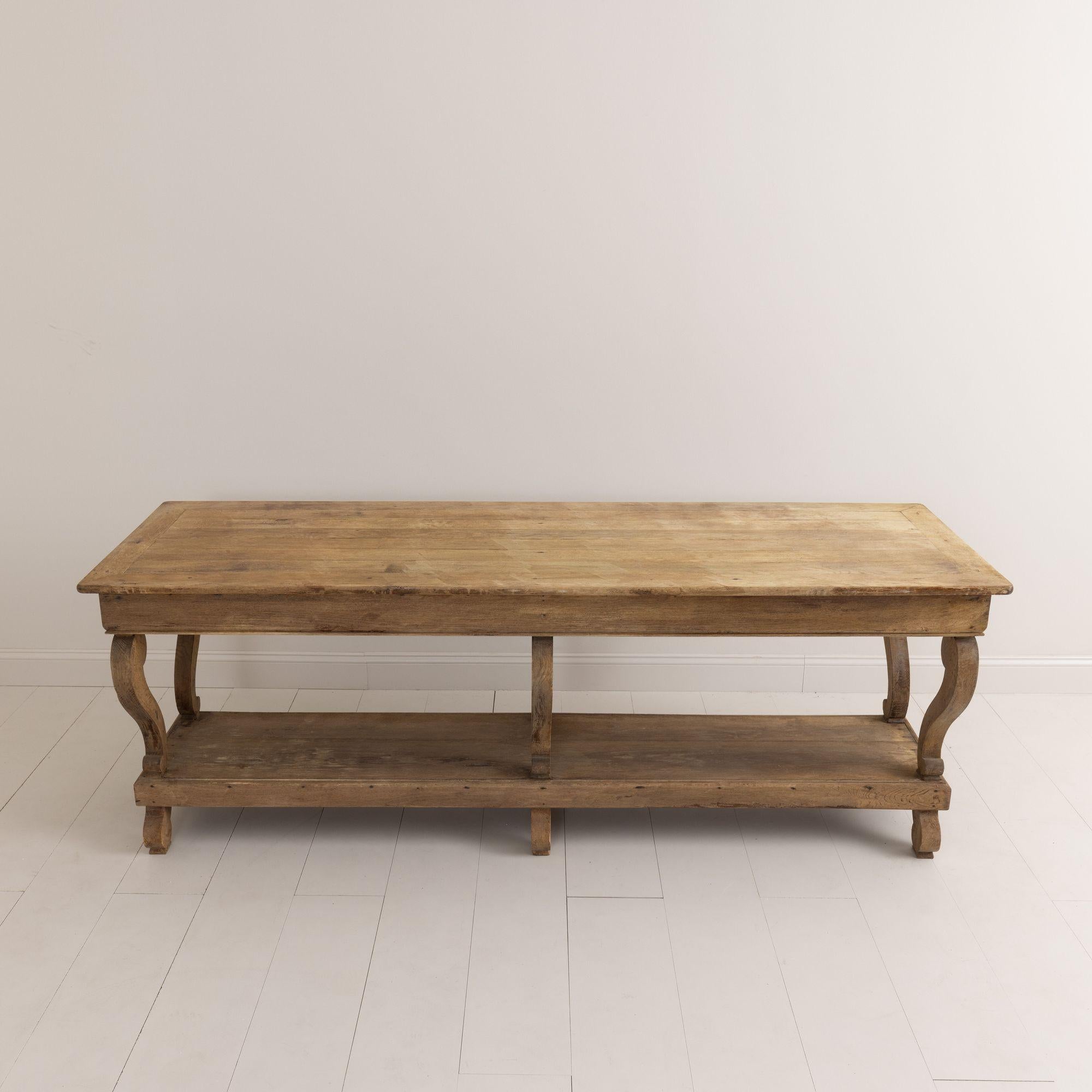 19th Century French Charles X Period Oak Draper's Table in Original Patina 4