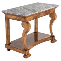 19th Century French Charles X Period Walnut Console Table