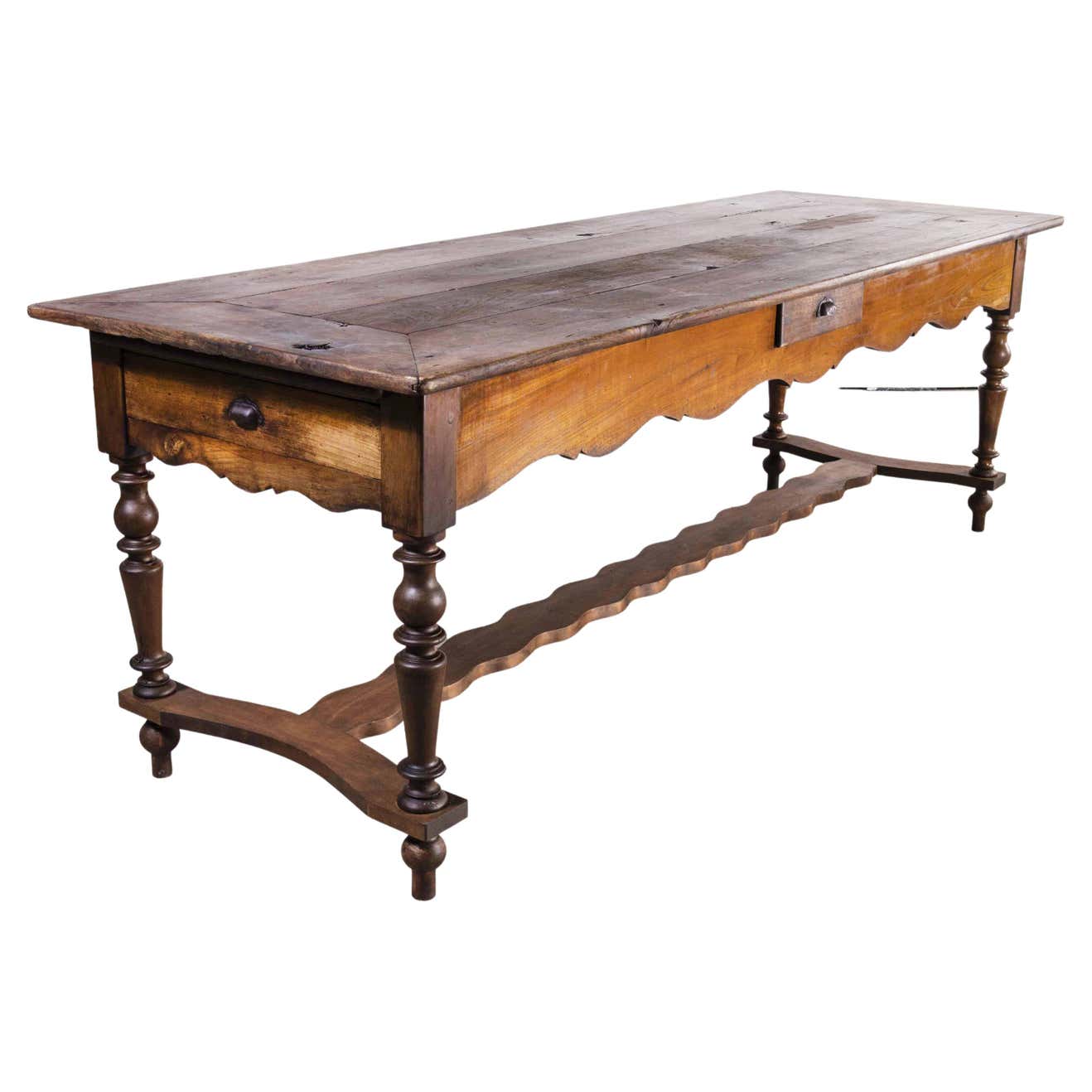 large french rectangular dining table, 1940s |... 19th Century French Chateau Rectangular Dining Table, Cherry Wood For ...