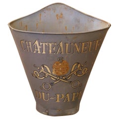 19th Century French Châteauneuf-du-Pape Painted Metal Grape Harvesting Hotte